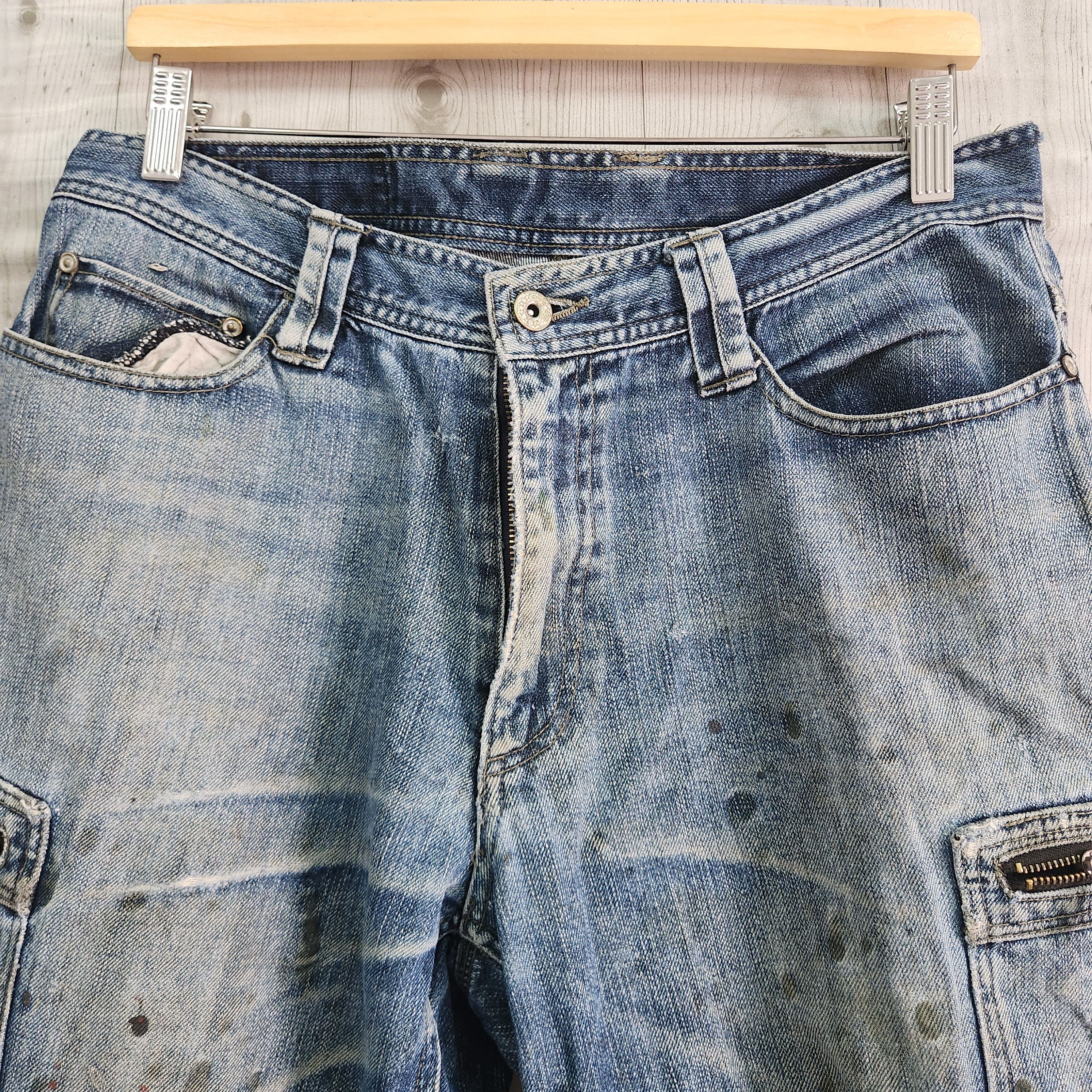 Vintage - Japan Fujiyama Distressed Denim Cargo Jeans - 4