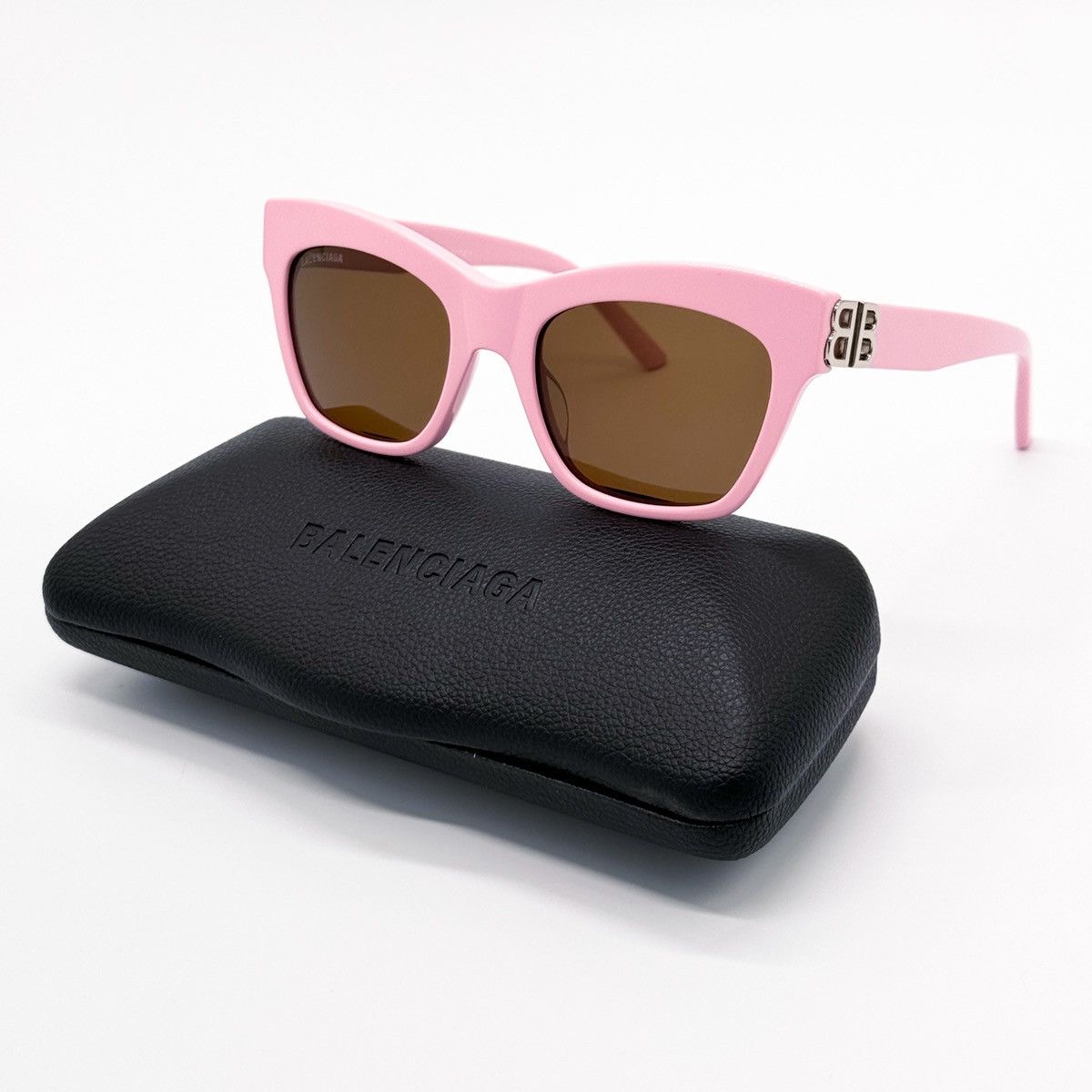 NEW BALENCIAGA BB0132S 003 PINK BROWN WOMEN SUNGLASSES - 1