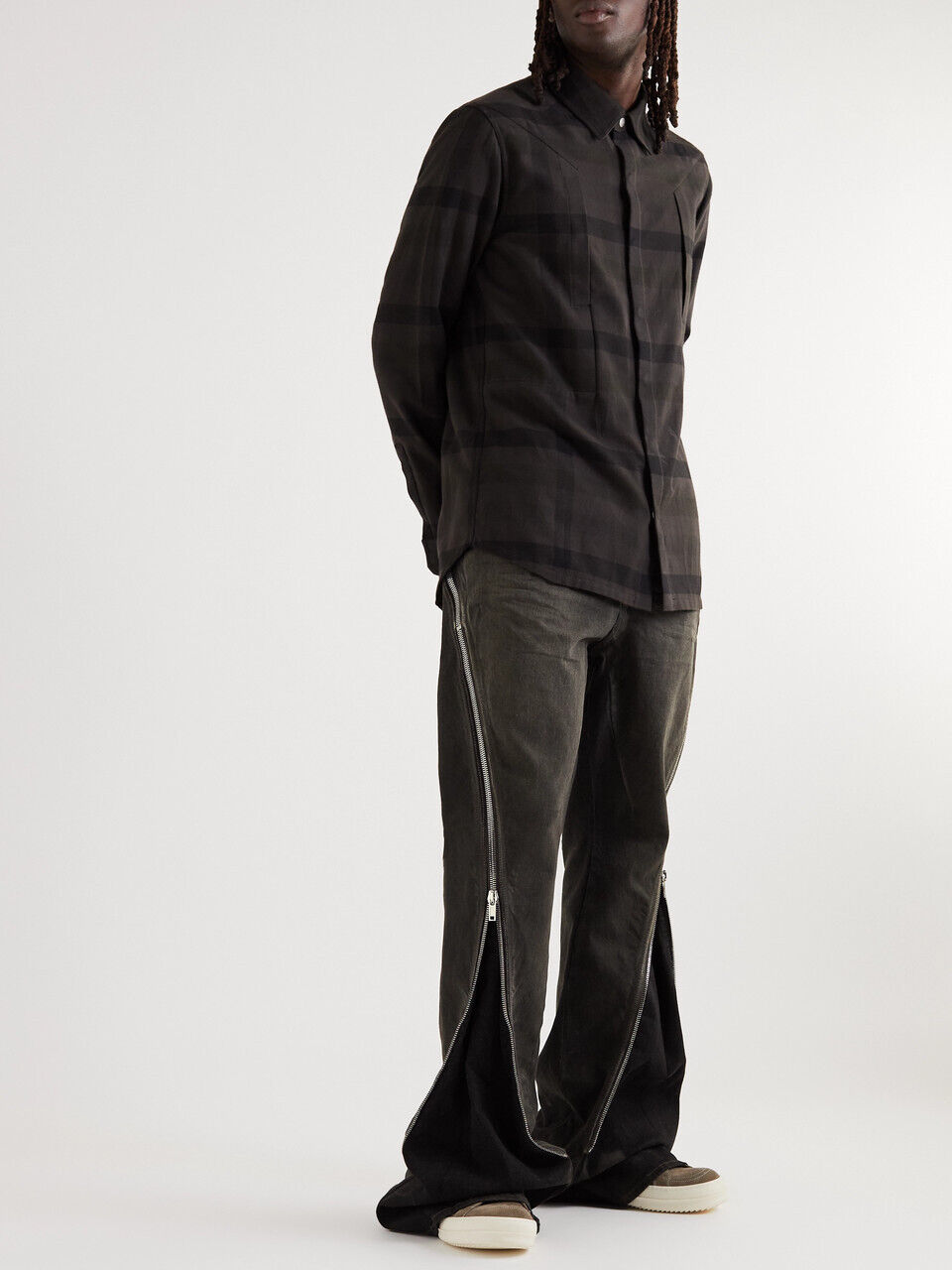 BNWT Rick Owens Bolan Banana Zip-Detailed Flaired Jeans, 1950$ - 4
