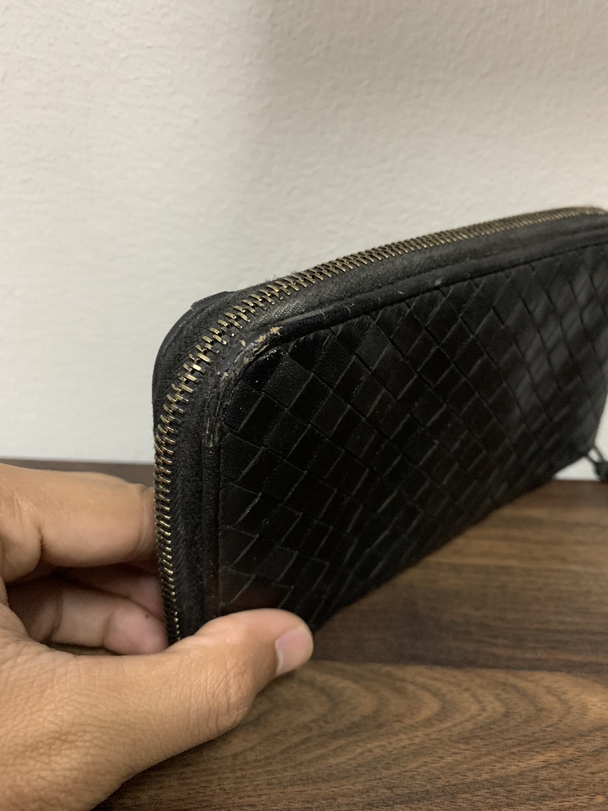 Bottega Veneta Black Leather Long Wallet Purse Unisex Wallet - 4