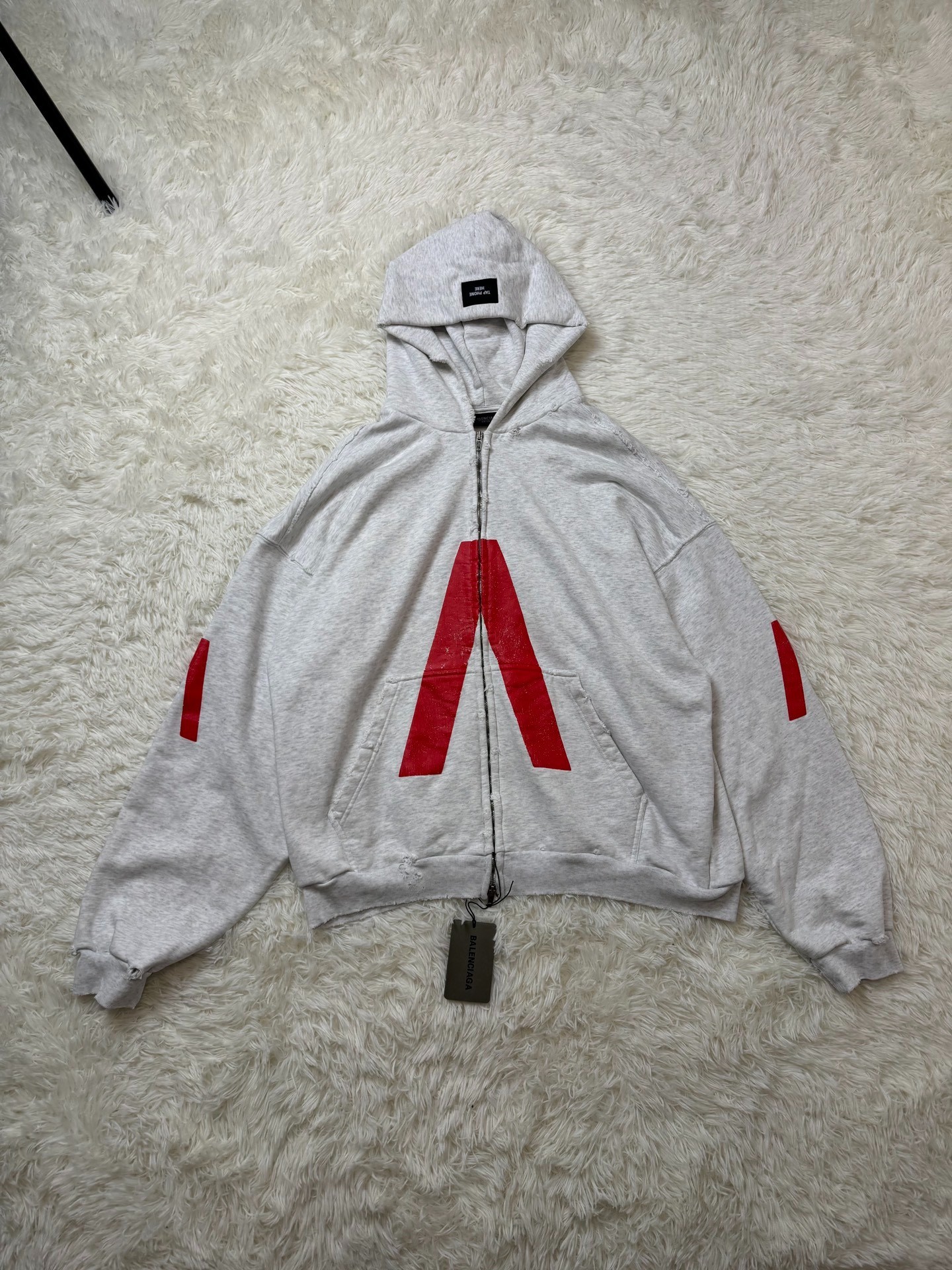 Balenciaga Apple Music Limited Edition Music Collaboration Letter Printed Hooded Zip-Up Casual Sweat - 1