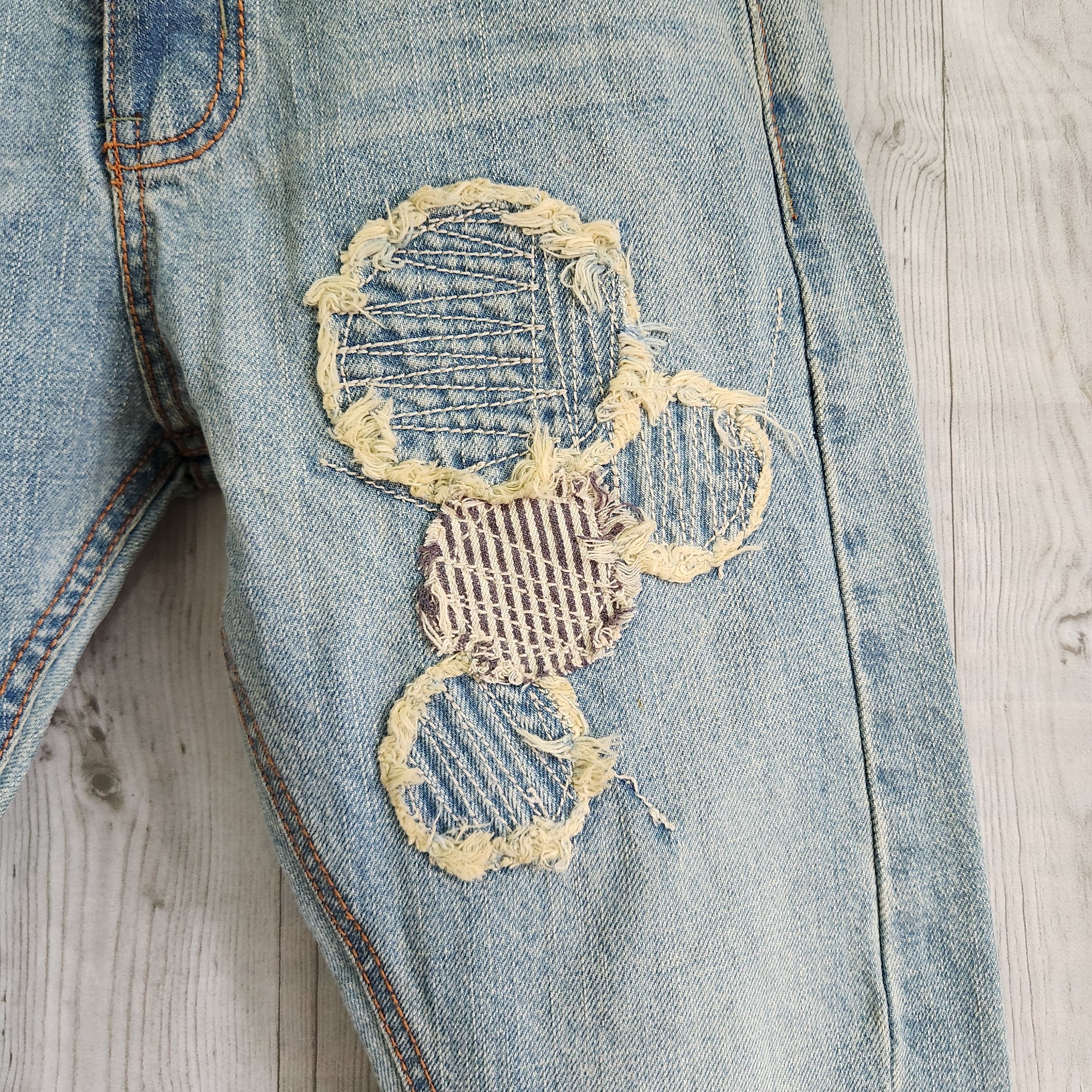 Vintage Blue Reef Denim Japan Jeans With Patches - 17