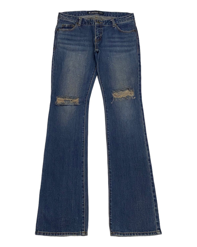FLARED🔥SNATCH JEANS DISTRESSED FLARE DENIM JEANS - 1