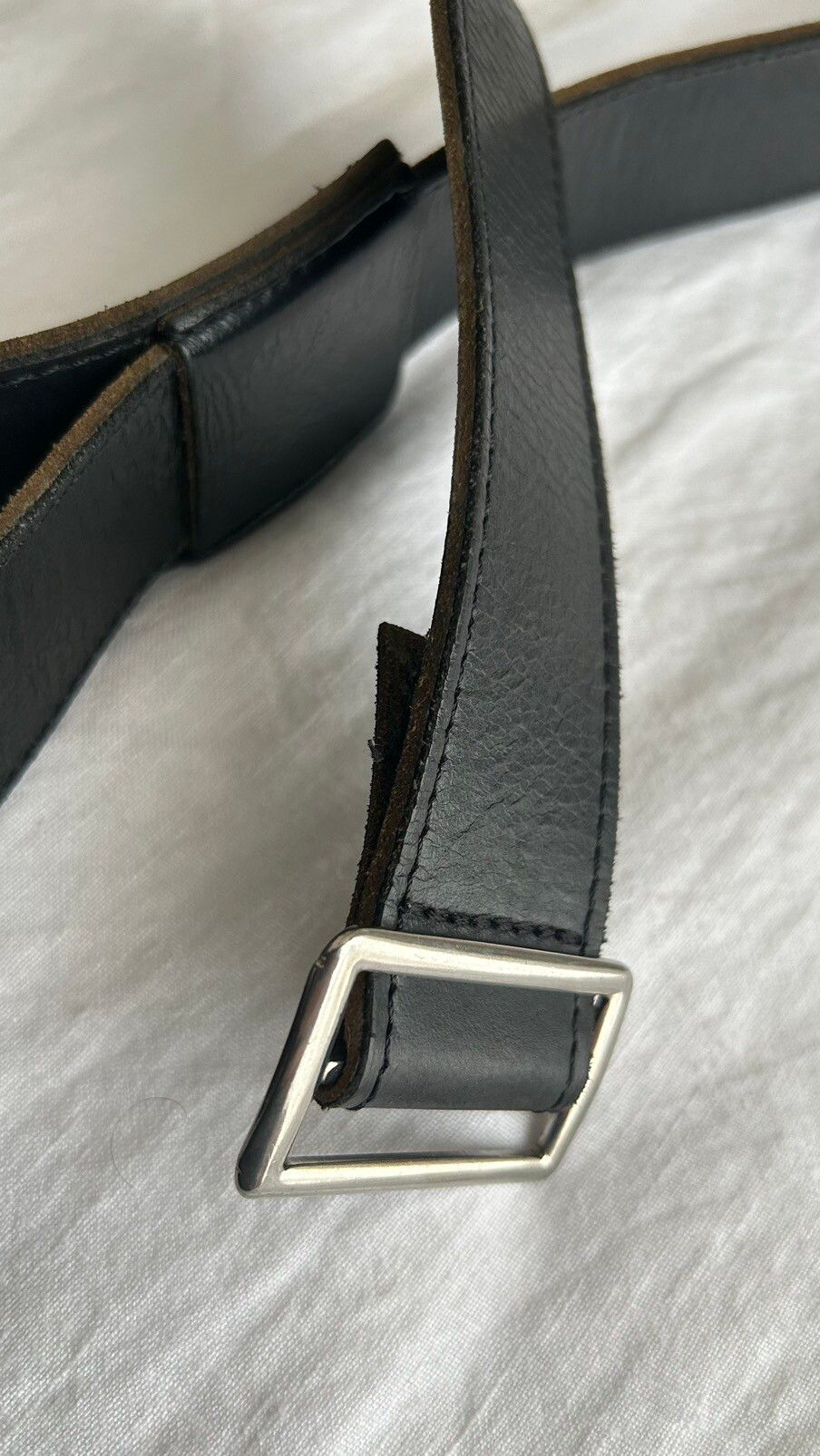matte black . margiela . leather belt - 1