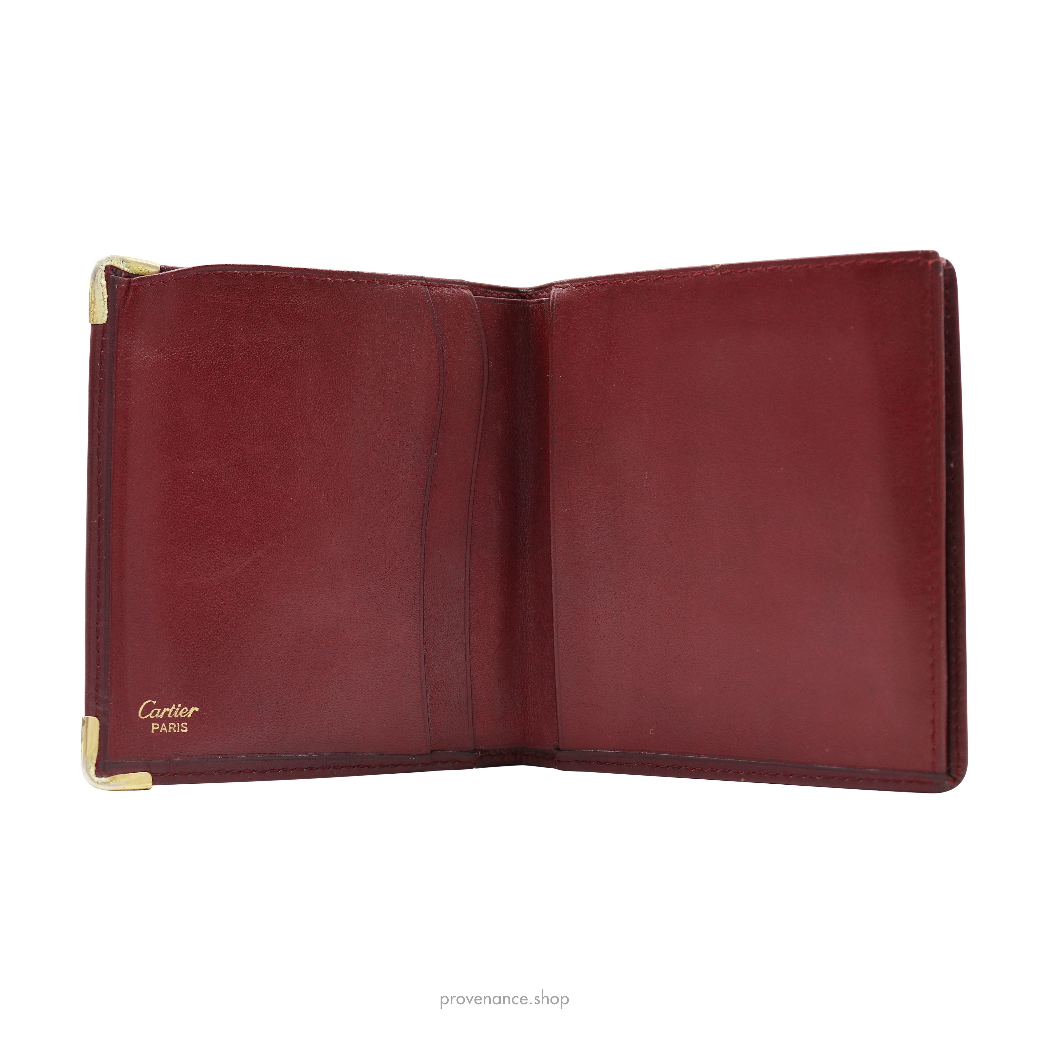 Bifold Wallet - Burgundy Calfskin Leather - 5