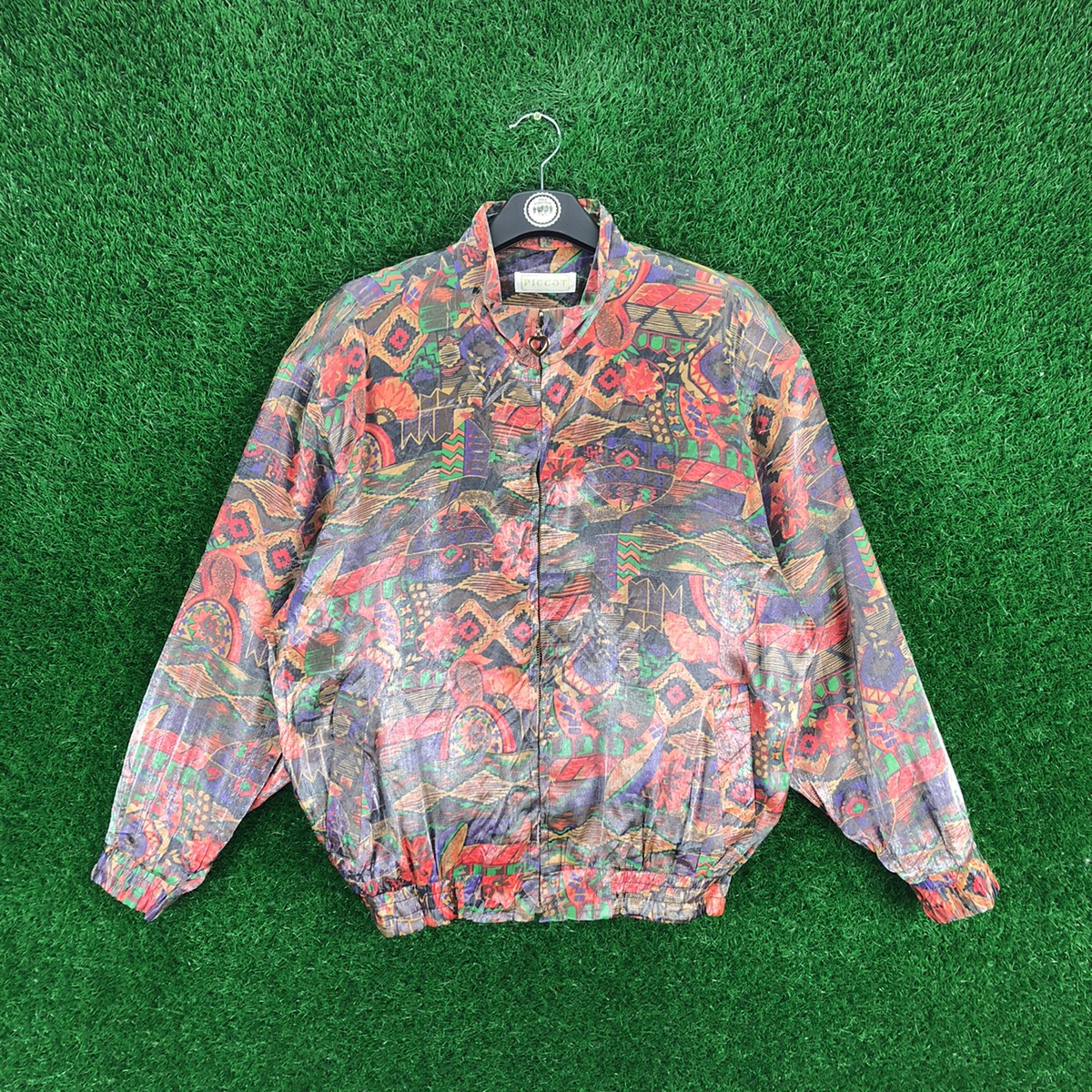 Vintage - Vintage 80's Silk Fullprint Zipper Jacket by Piccot - 1
