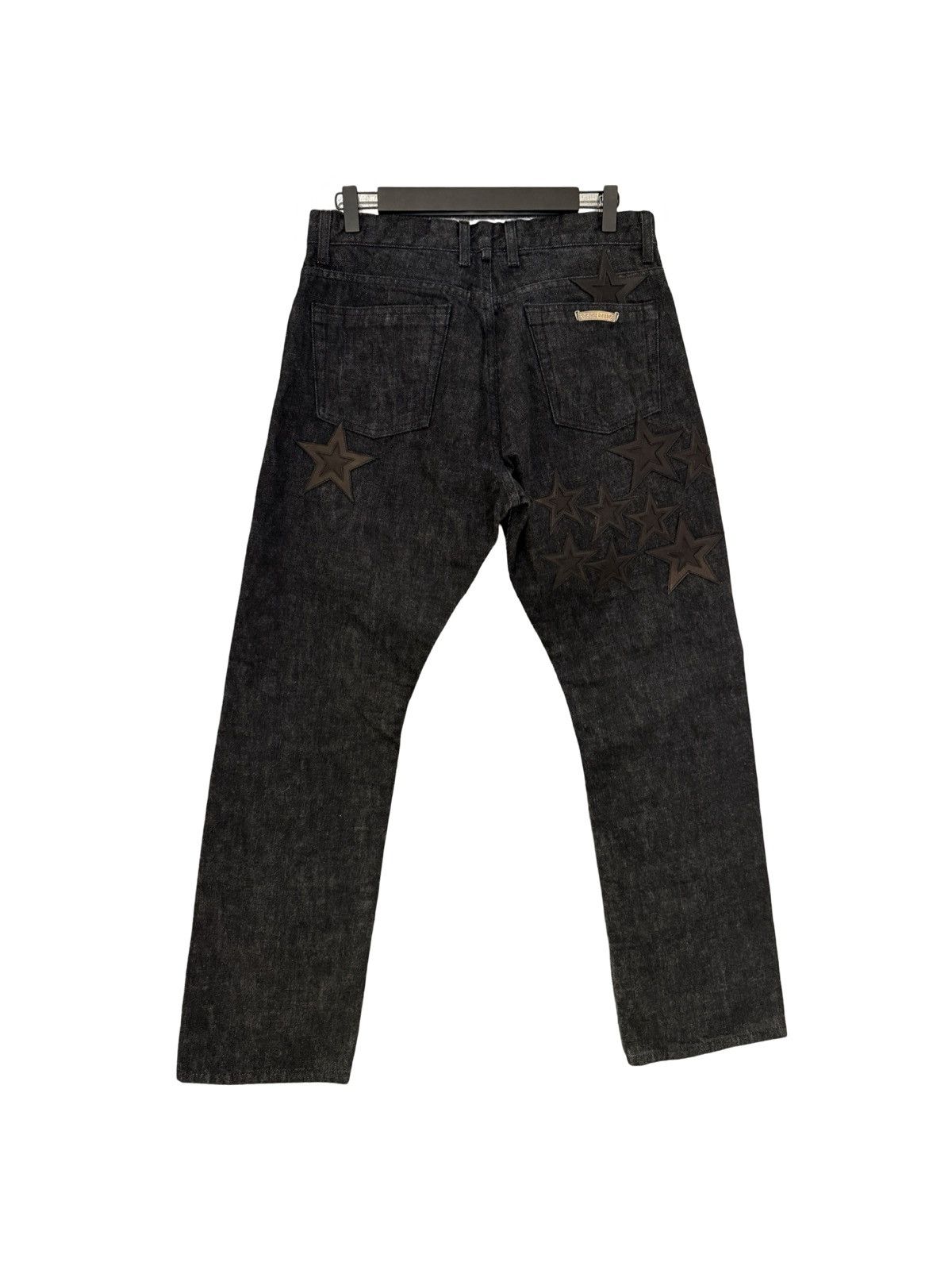 Leather star patch Fleur knee denim jeans - 1