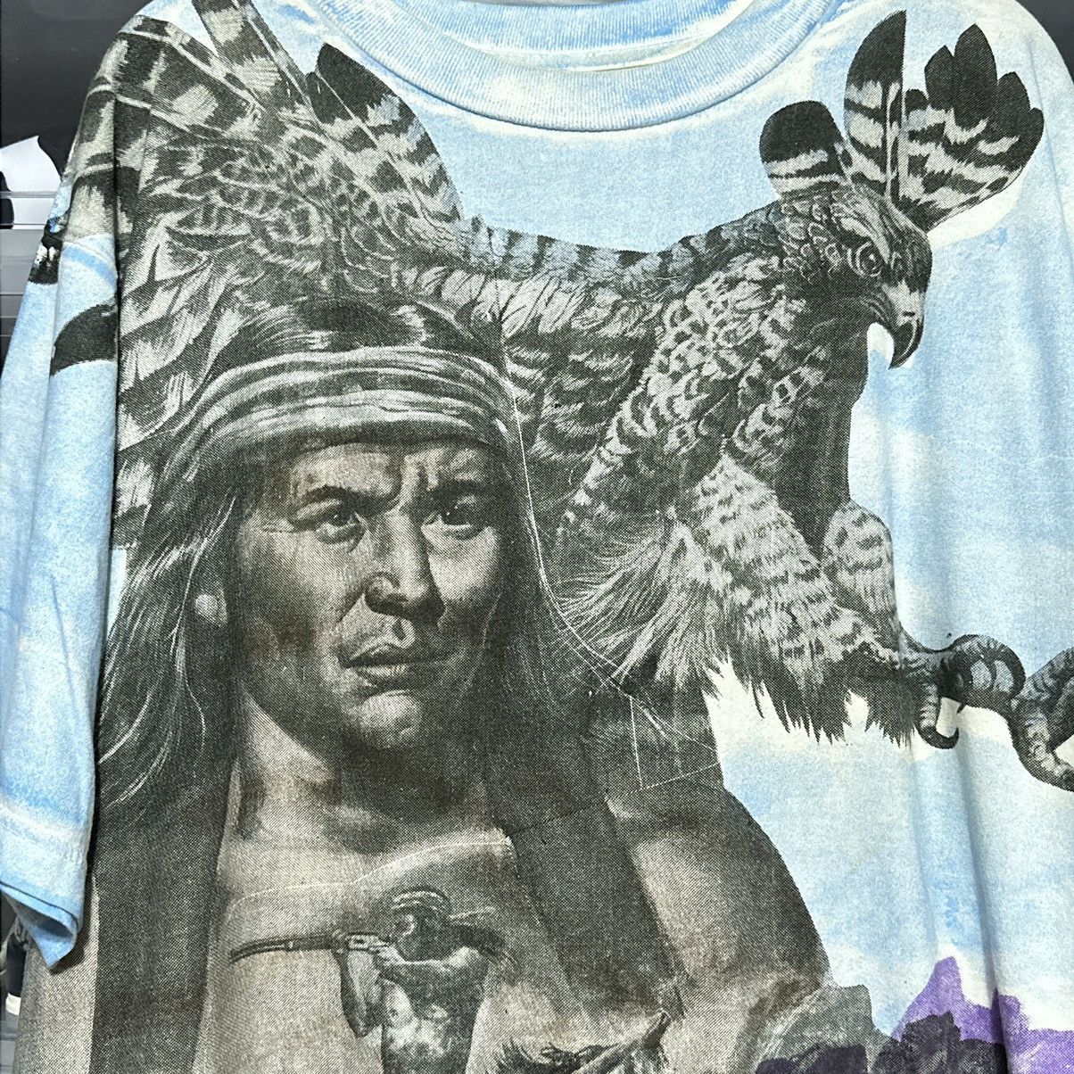 Vintage Native American All Over Print Nature Eagle Tee XL - 4