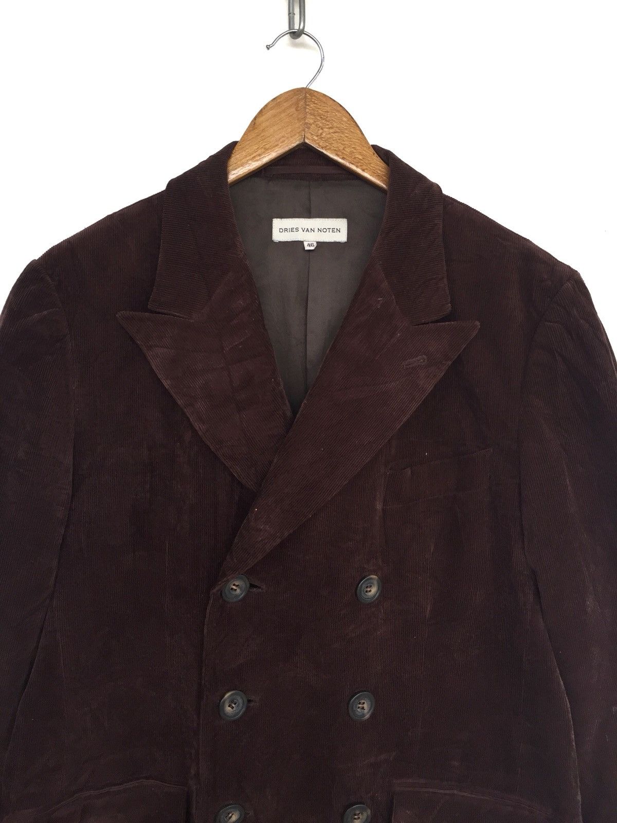 OG Dries van Noten Double Breast Velvet Overcoat Jacket - 2