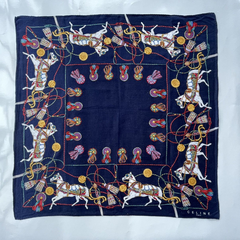 Vintage Celine Handkerchief /Neckerchief /Bandana /Scarf - 1