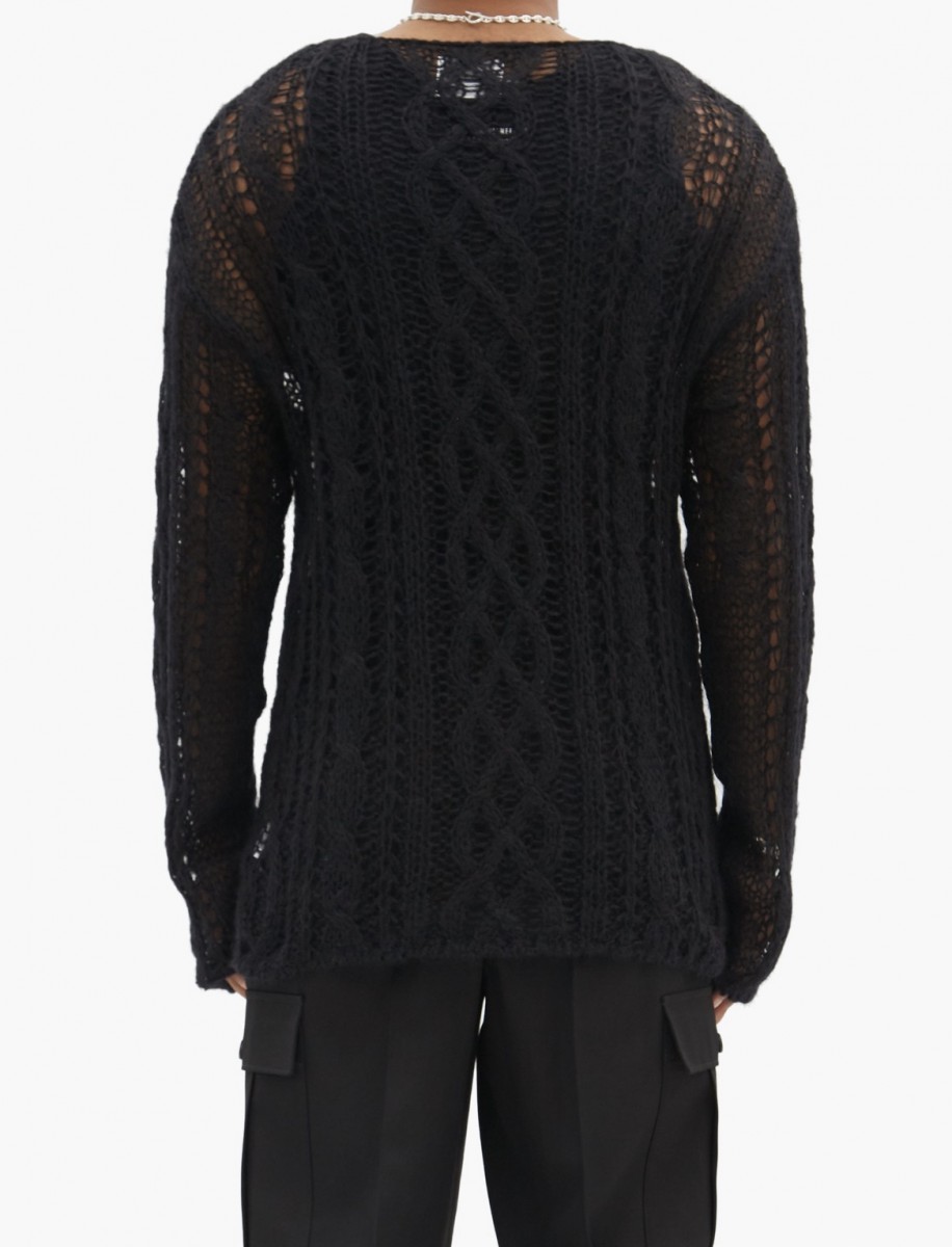 Takahiromiyashita The Soloist. - Open Weave Wool Sweater - 5