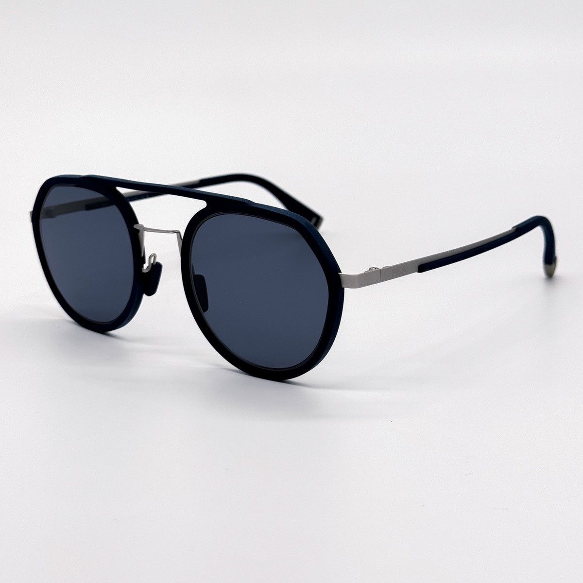 NEW FENDI FE40040U 90V ROUND BLACK BLUE UNISEX SUNGLASSES - 5