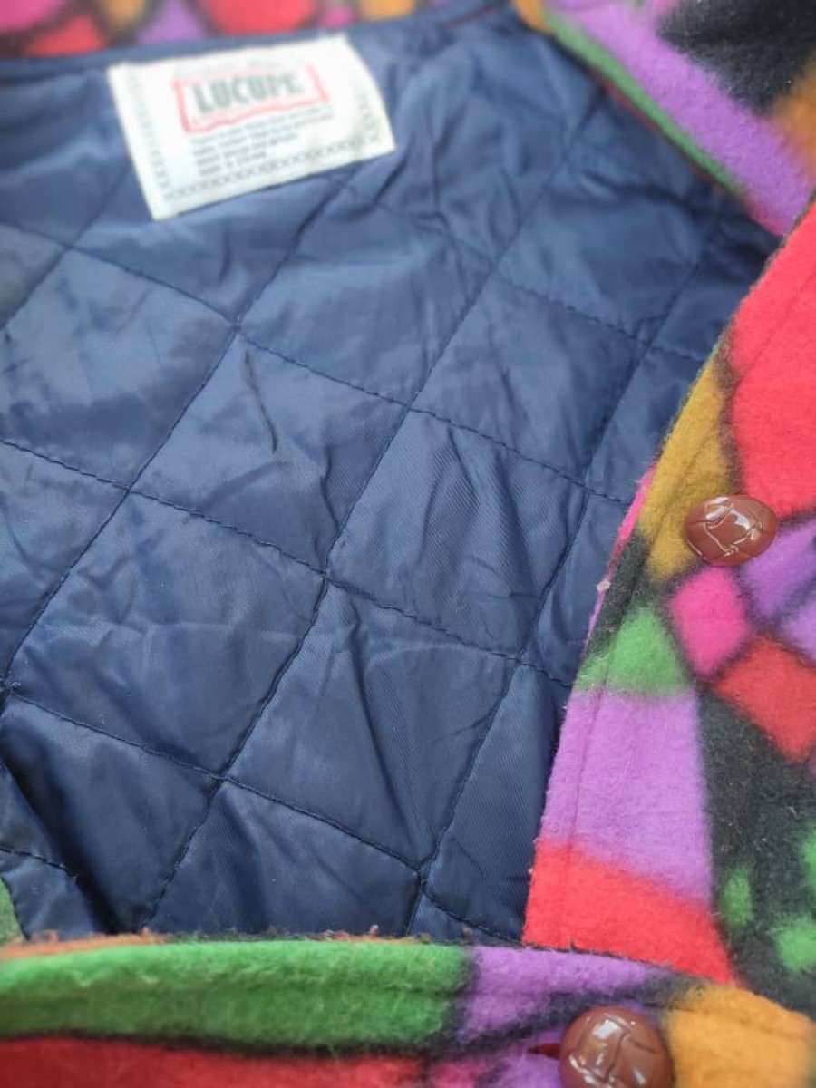 Japanese Brand - Lucupe Printed Button Up Fleece Jacket - 5