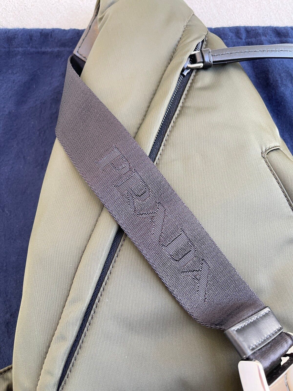 STEAL! 2010$ Prada Olive Re-Nylon Cross Body Bag (Brand New) - 8