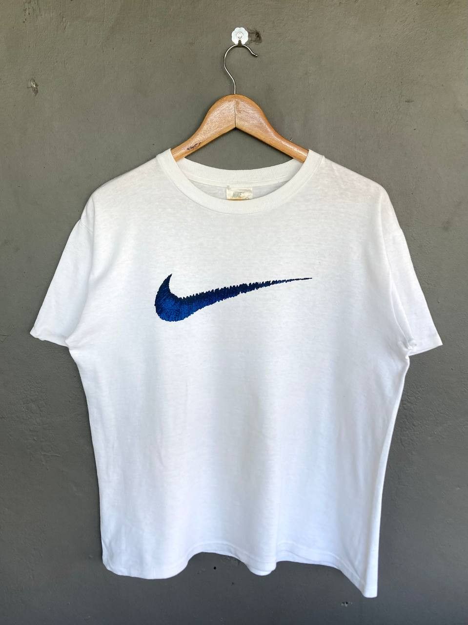 Vintage 90’s Nike Blue Swoosh Tee - 1
