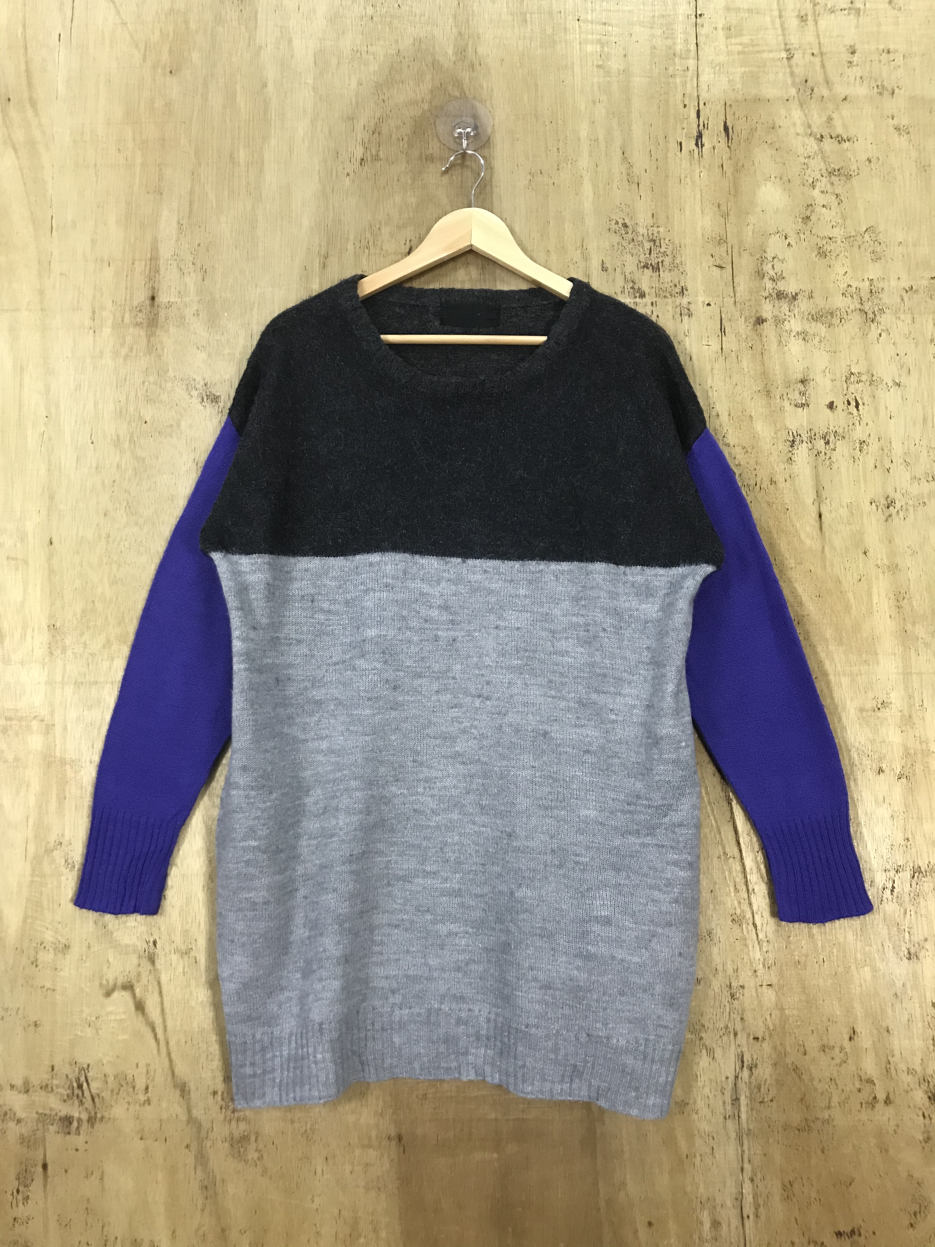 Streetwear - Jeanasis Baggy Colorblock Knit Sweater - 1