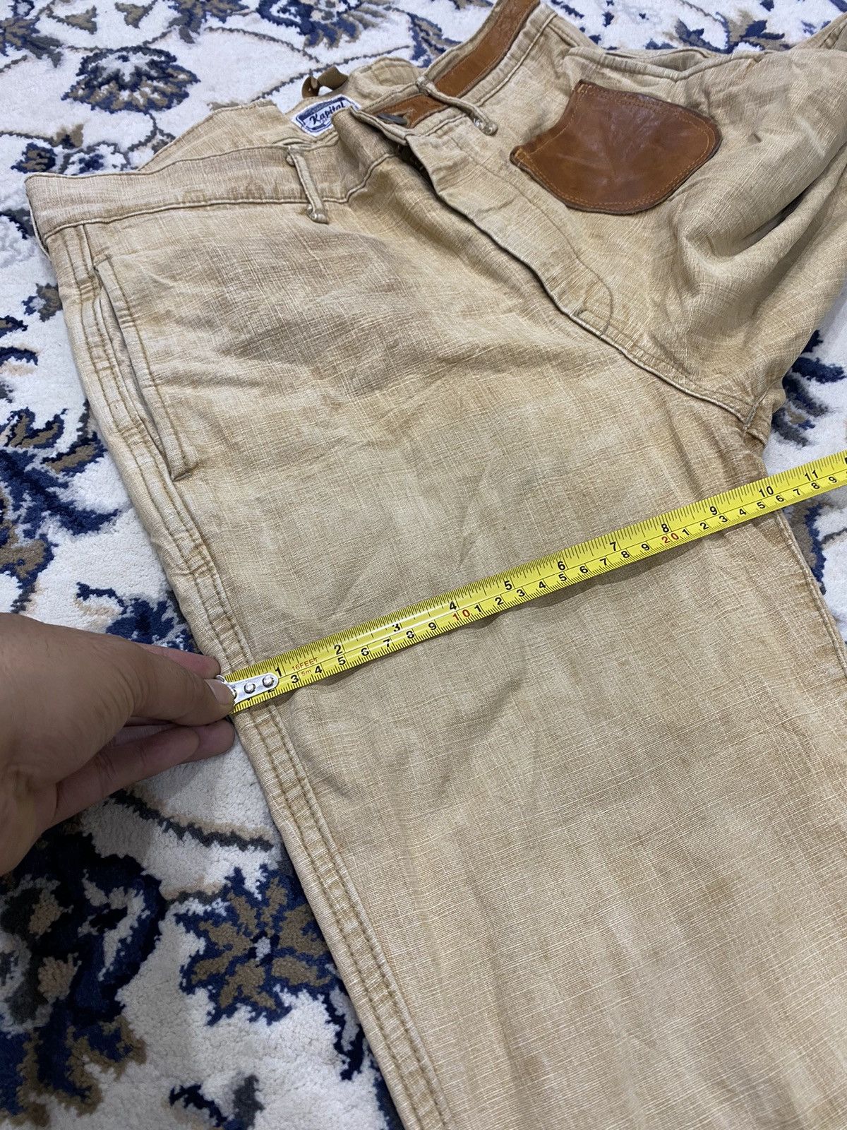 Kapital Kurashiki Leather Patch Pocket Flared Monkey Pants - 21