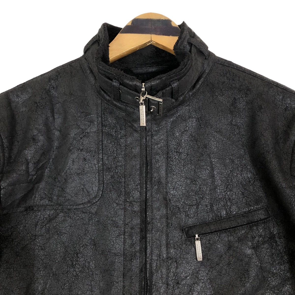 Burberry Black Label Synthetic Leather Rider Jacket - 6