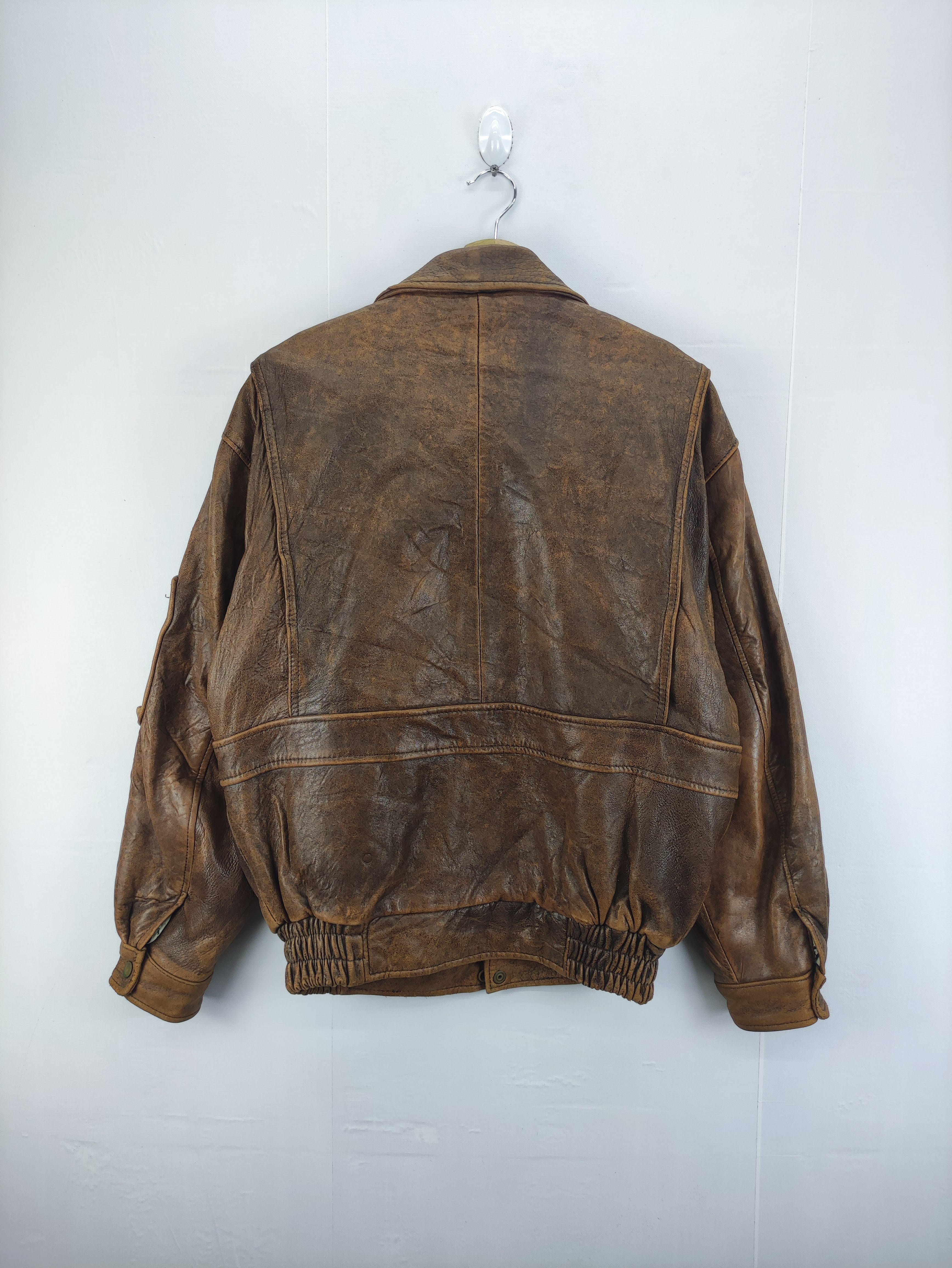 Vintage Leather Zipper Jacket Pierre Bonee - 10