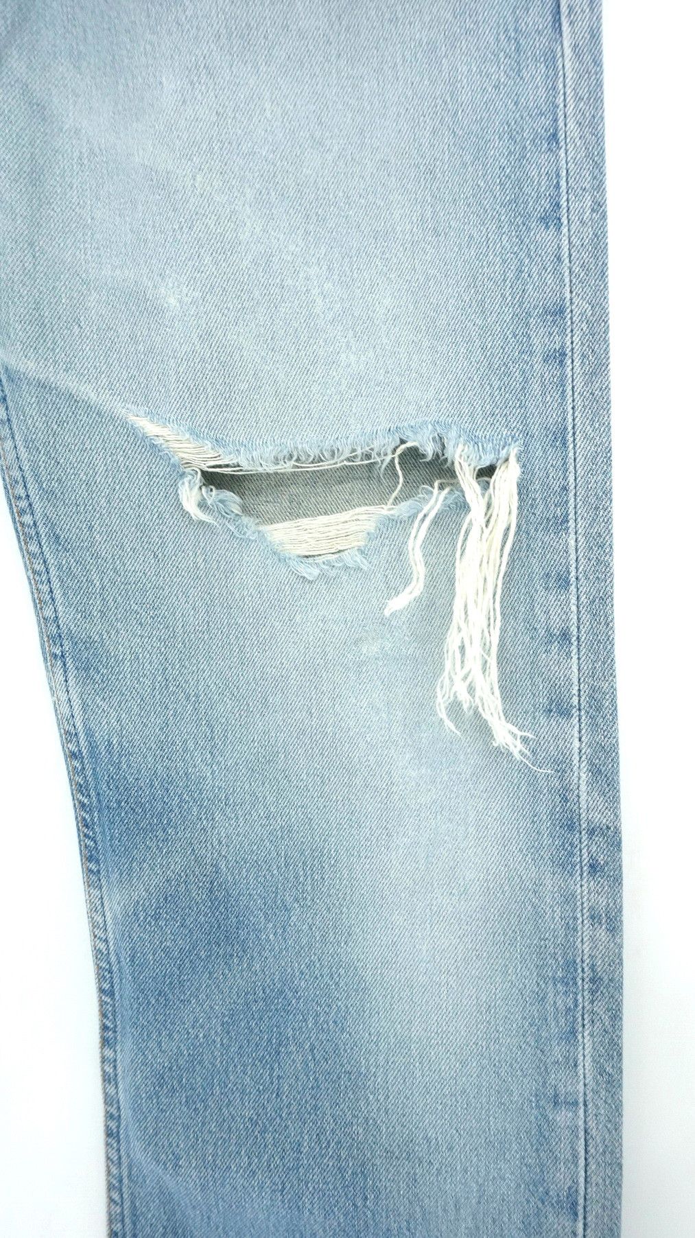 Distressed Denim - Levi's 501 Vintage 90s Distressed Irregular Jeans LF16 - 5