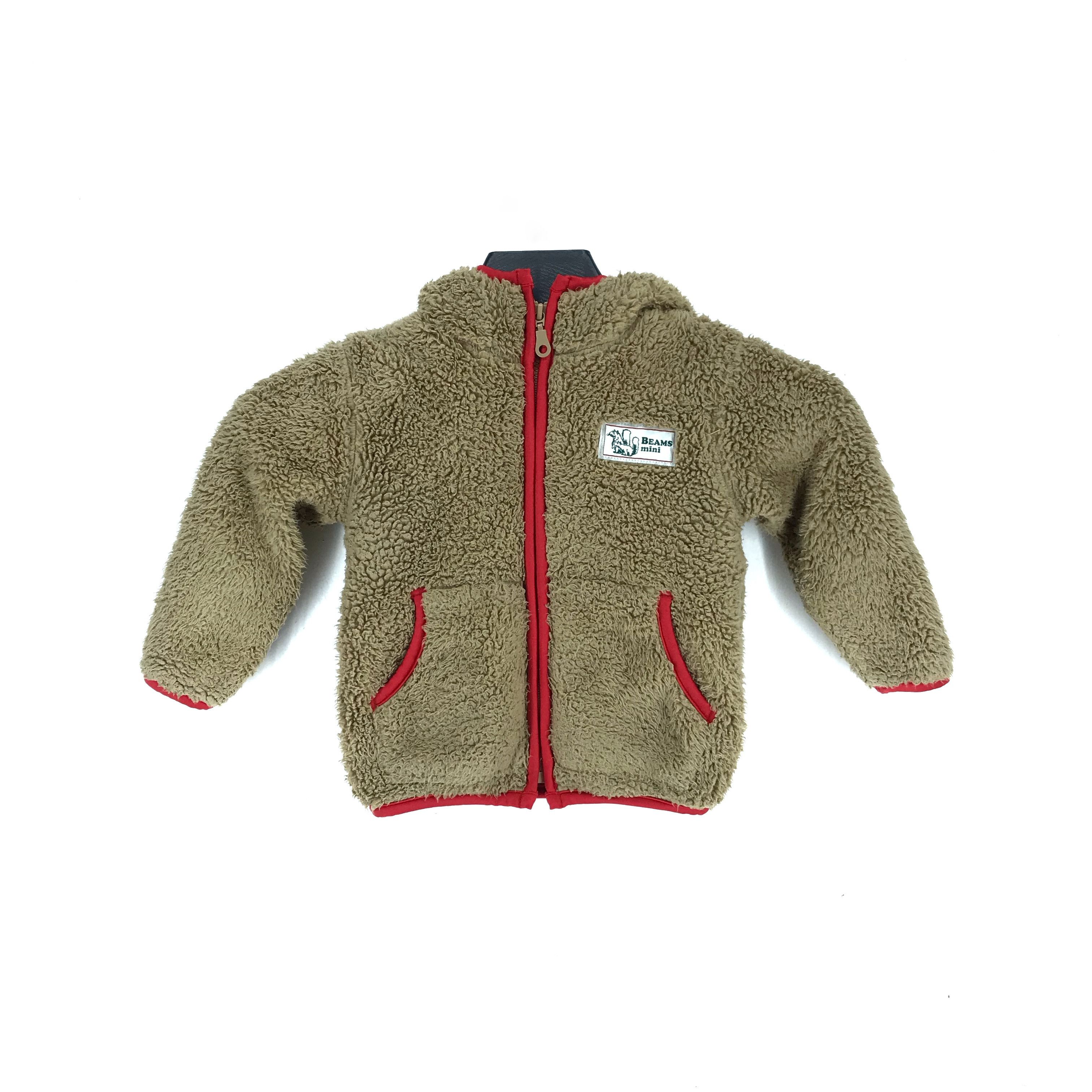 BEAMS Mini Deep Pile Fleece Hooded Baby Jacket #2368-93 - 1