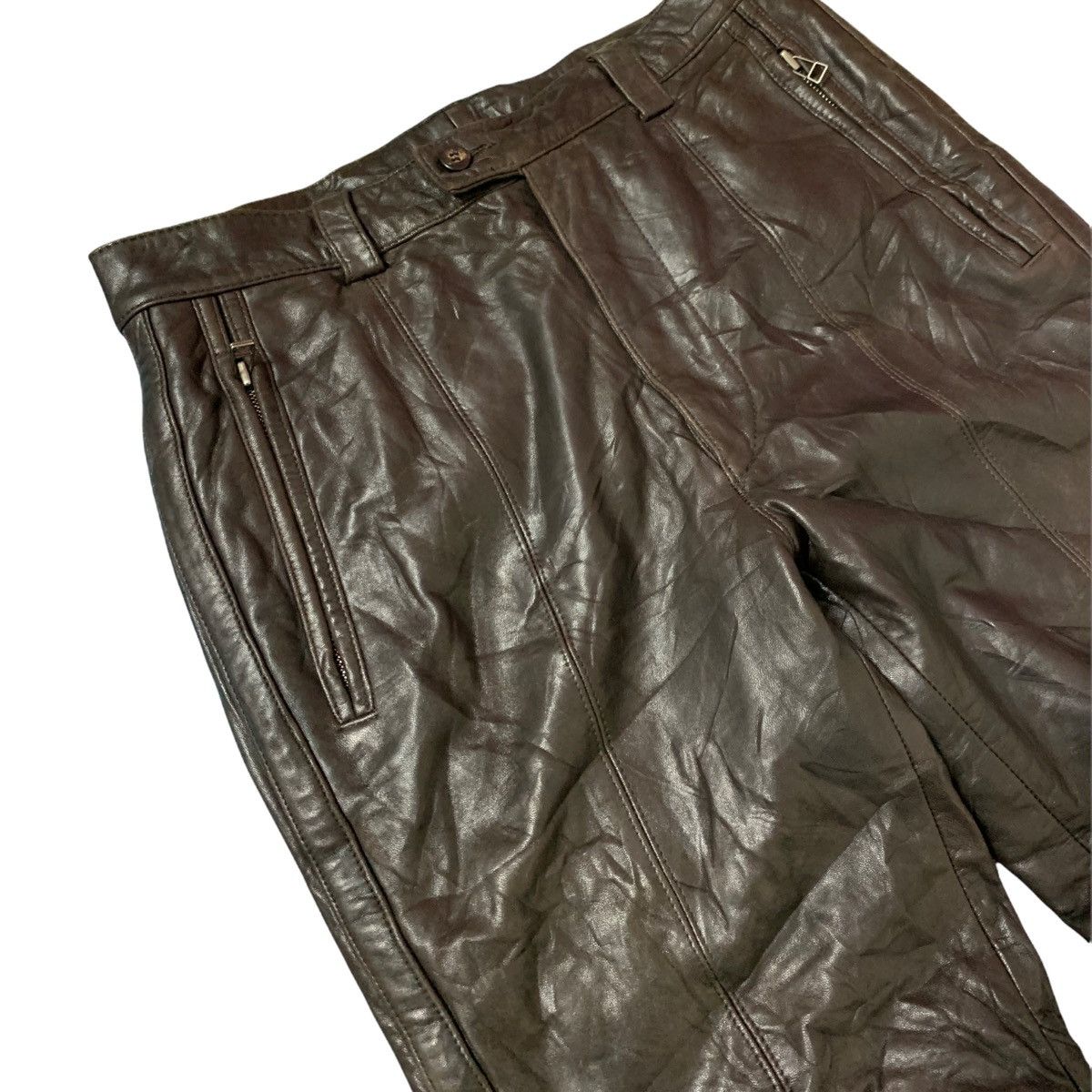 🔥Vintage Issey Miyake Men Sheep Leather Bikers Pants - 6