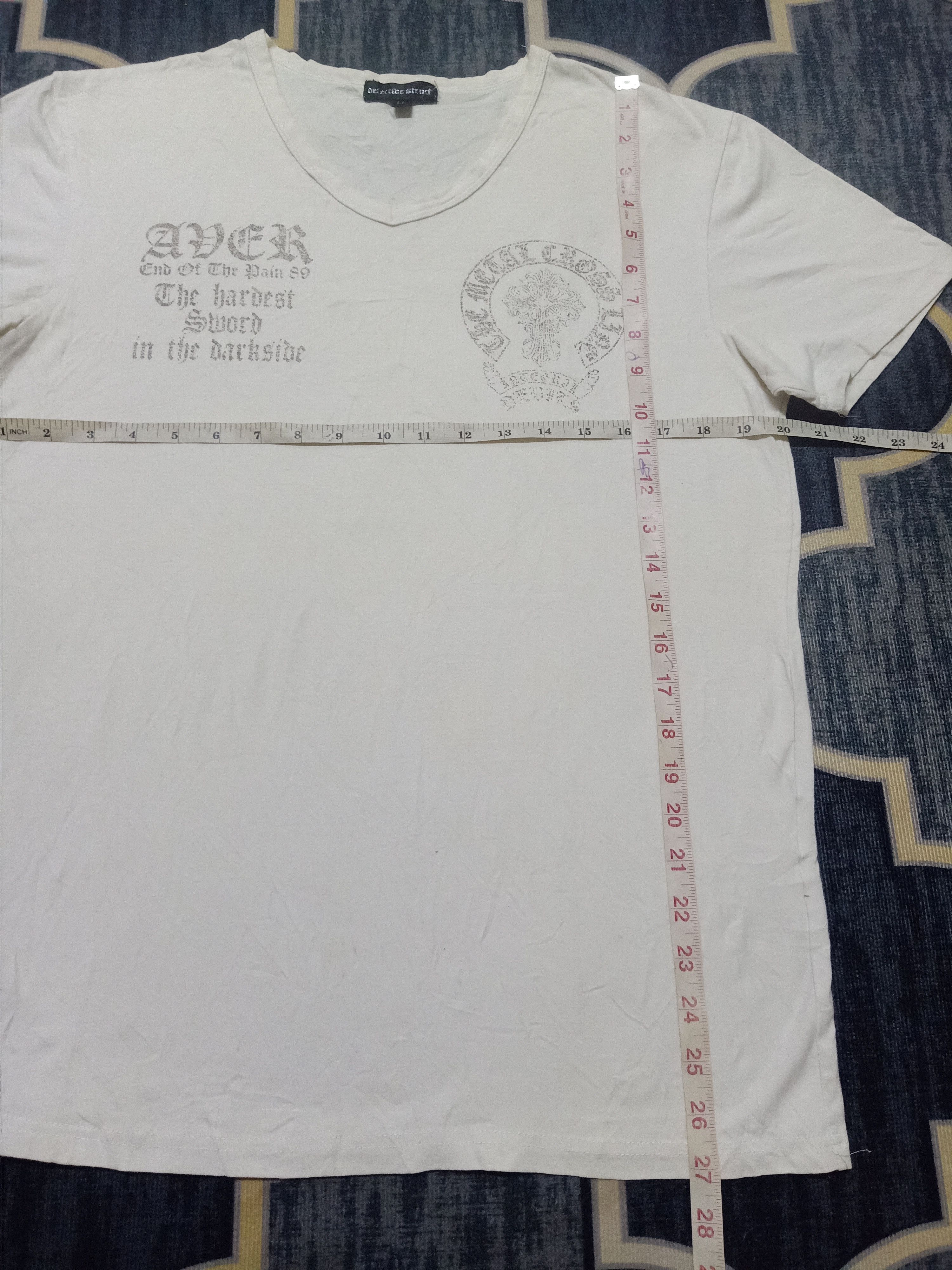 Japanese Brand - Defective Struct Chrome Heart Inspired v neck tee - 4