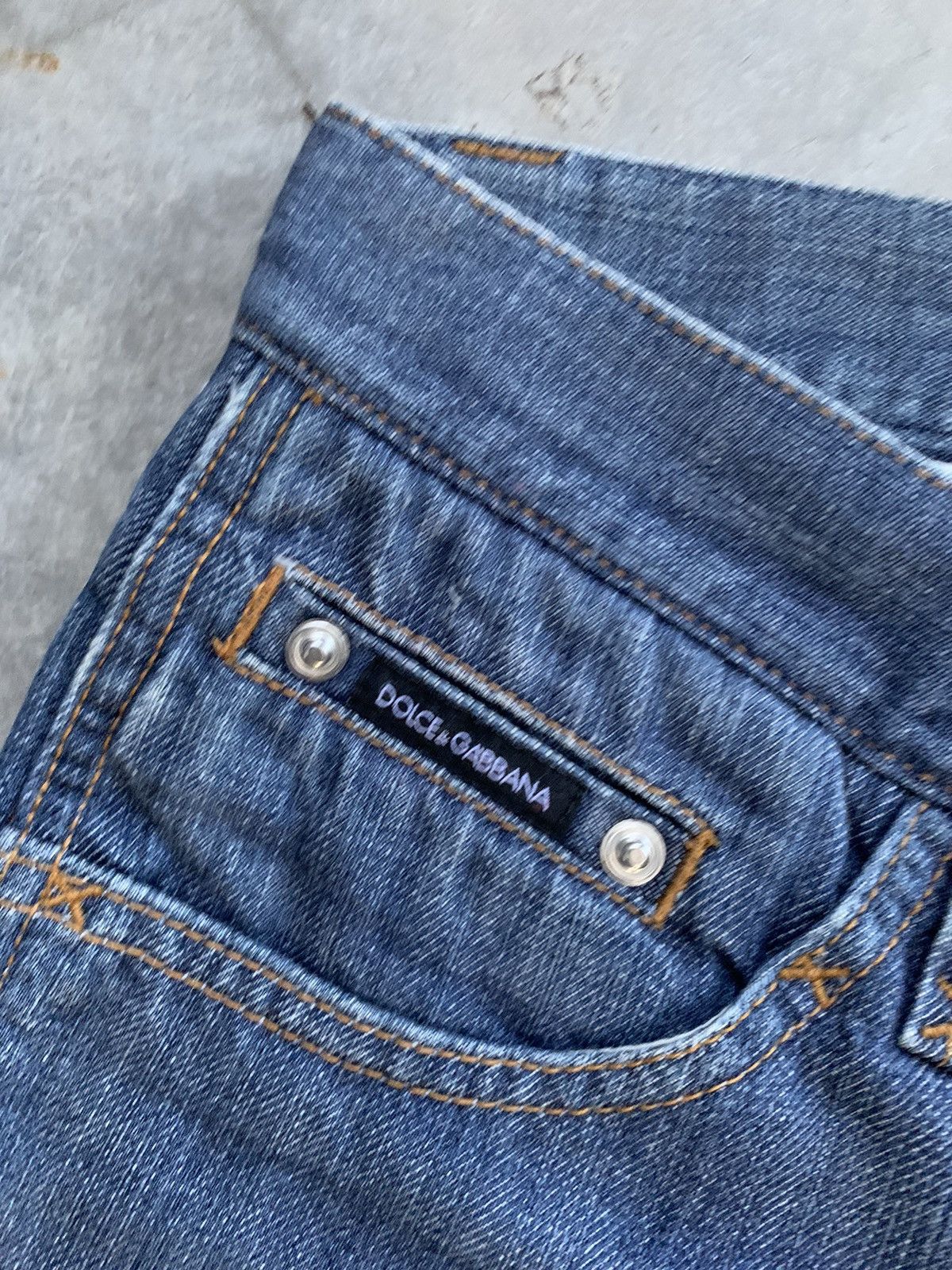🔥VERY RARE🔥 Dolce gabbana Spellout Side Tape Jeans Denim - 8