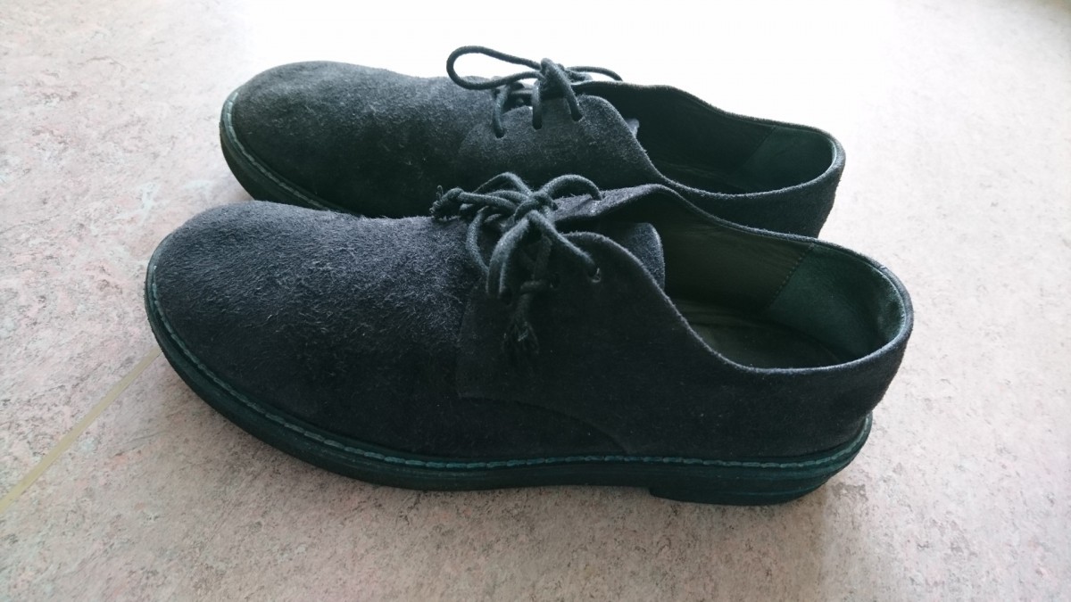 Navy Blue Suede Creepers Plattform Leather Shoes - 7