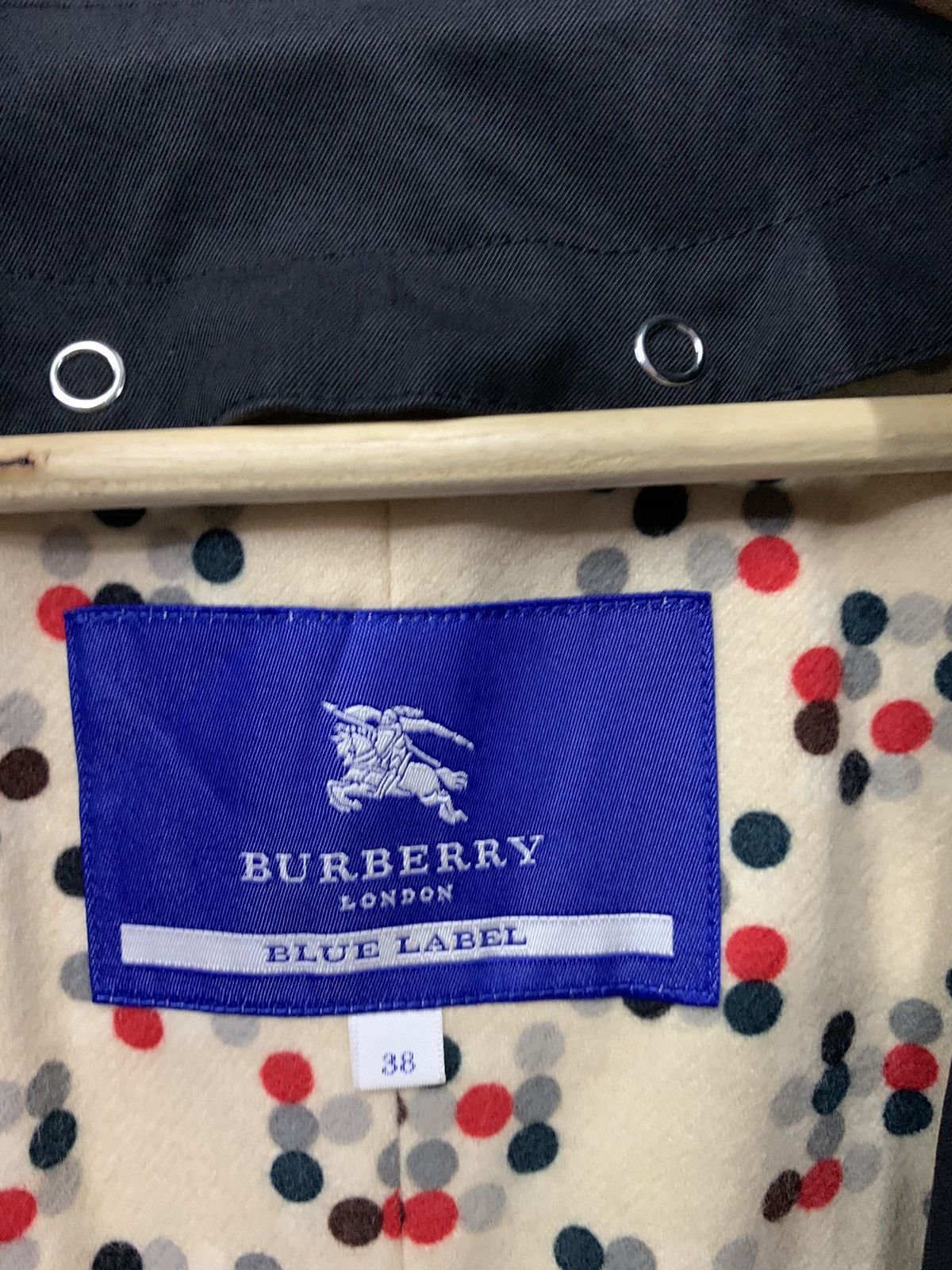 🔥BURBERRY BLUE LABEL WOOL CHERRY LINED TRENCH COAT - 12