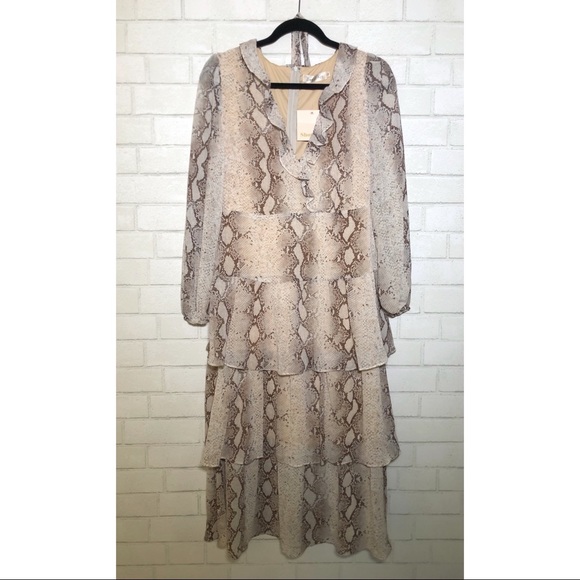 Showpo. - ShowPo Animal Snake Print Tiered Midi Dress - 10