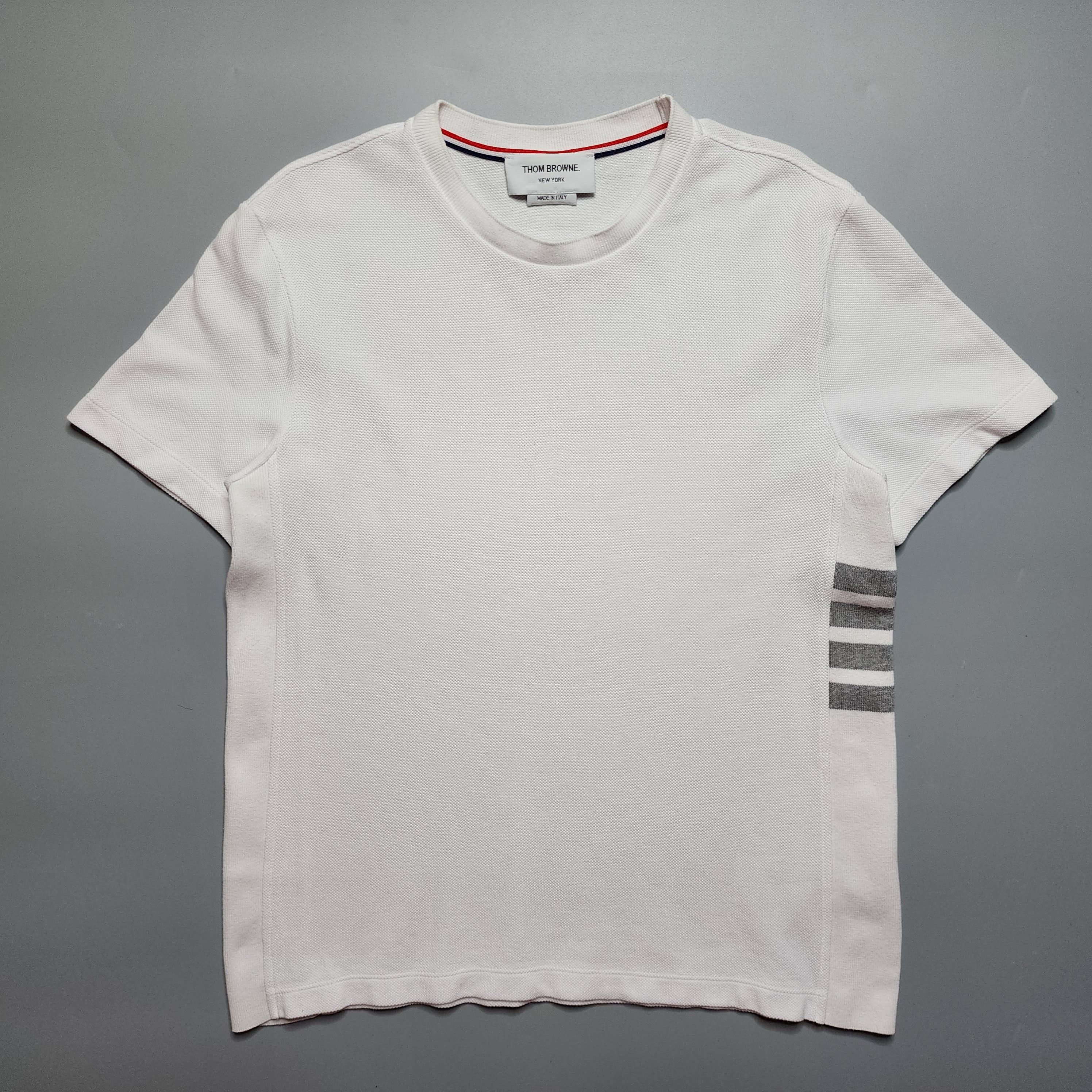 Thom Browne - Side Four Bar Pique T-Shirt - 1