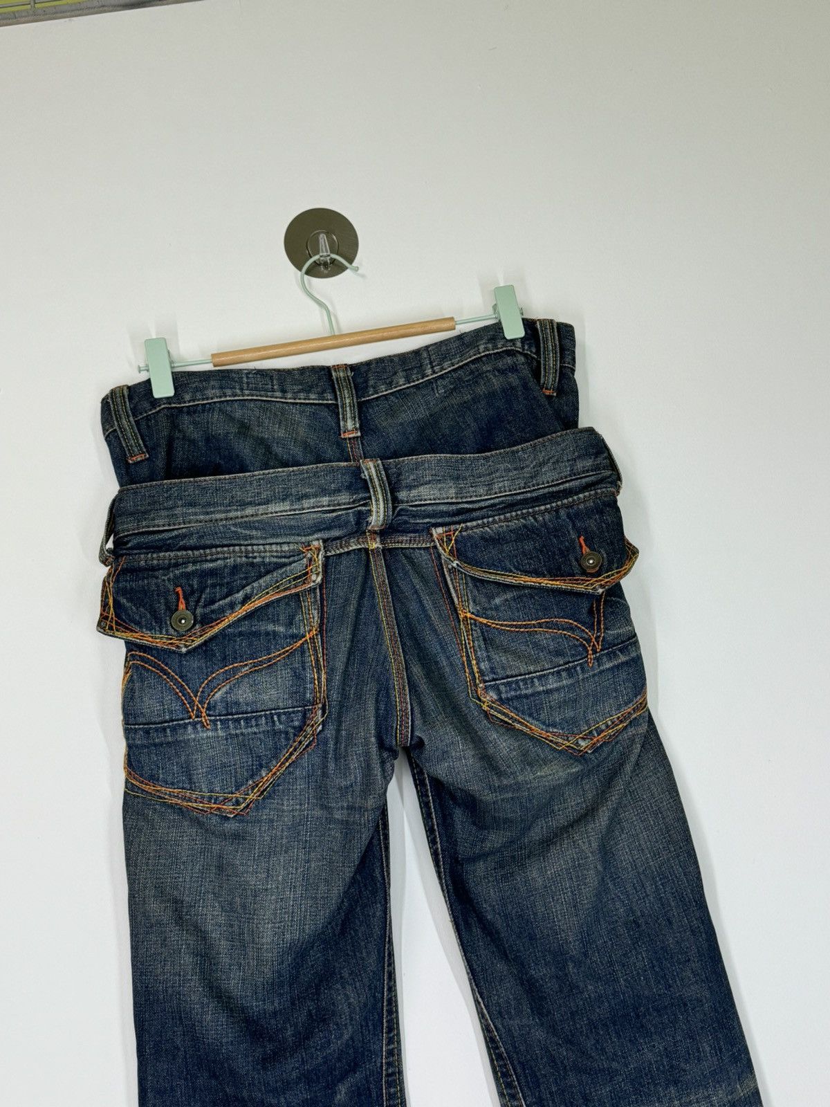 Distressed Doube Waist Junya Watanabe Denim Jeans - 9