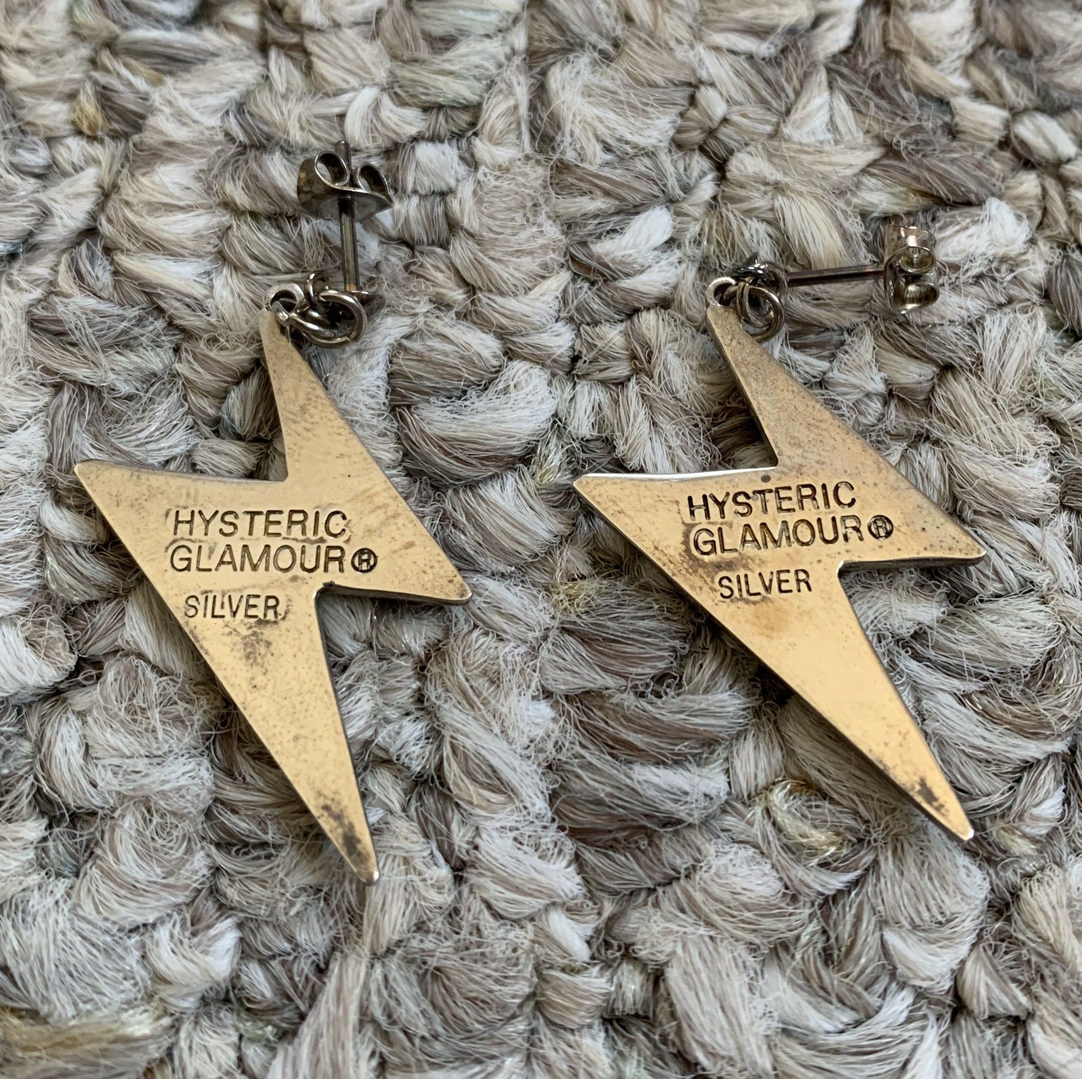 Hysteric Glamour Sterling Silver Thunder Bolt Earrings + Box - 5