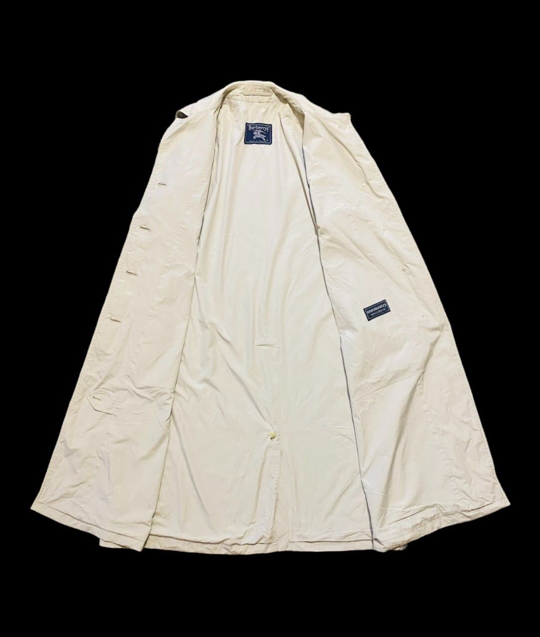 Burberry Vintage Trench Long Coat Cotton Beige Men’s S - 10