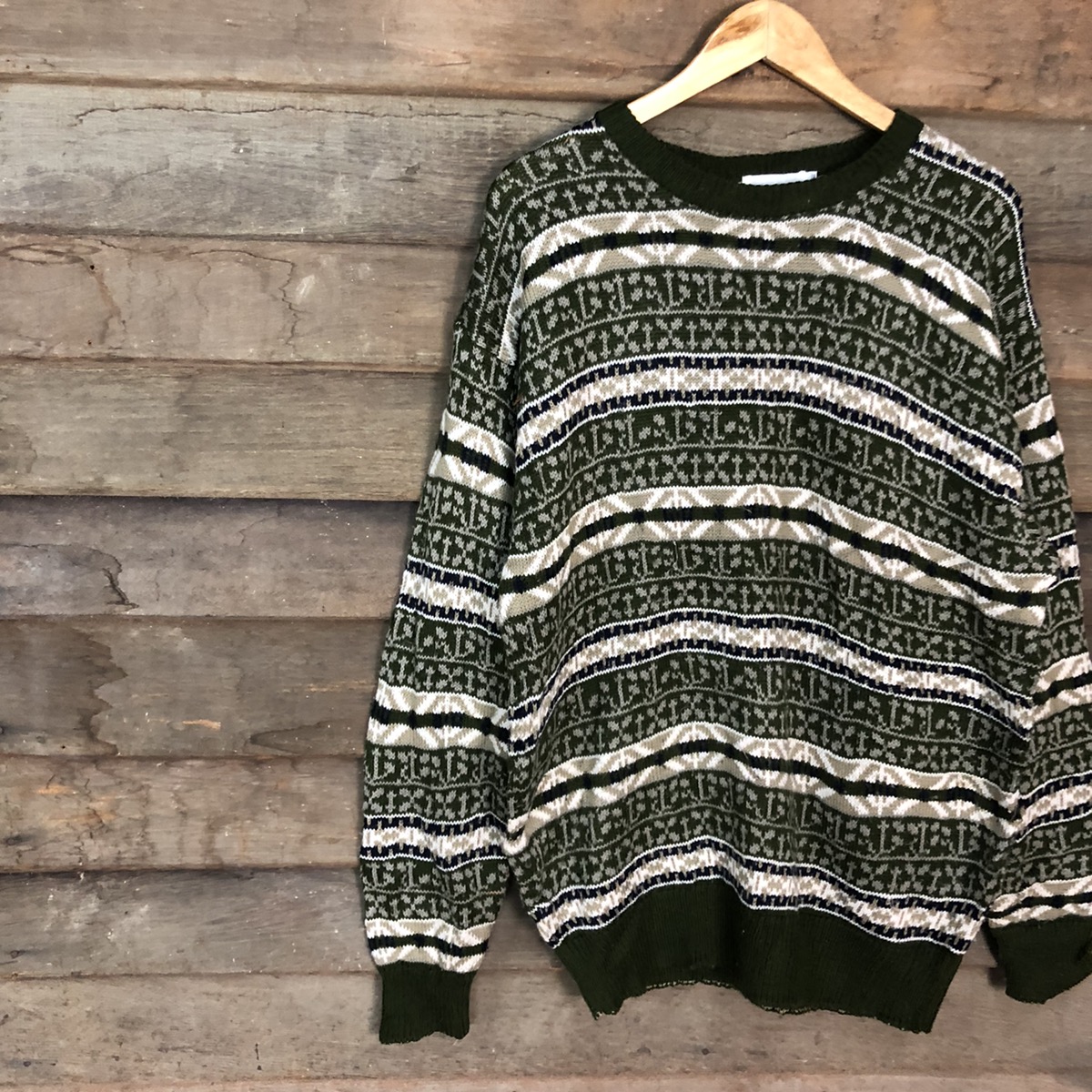 Homespun Knitwear - Yes Pleeze Patterned Knit Sweater - 7