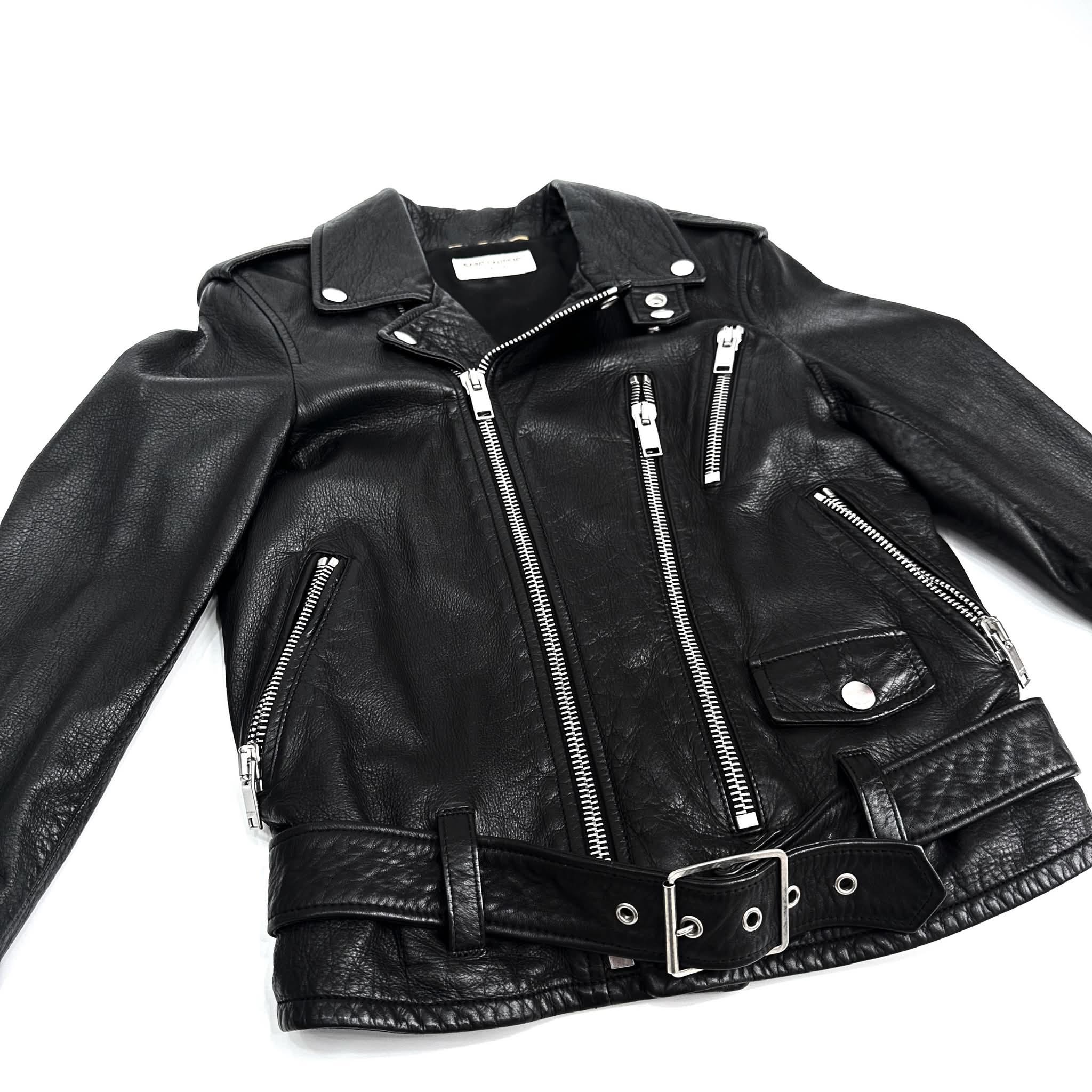 HEDI SLIMANE X SAINT LAURENT BLOOD LUSTER BIKER LEATHER JACKET F36 - 3