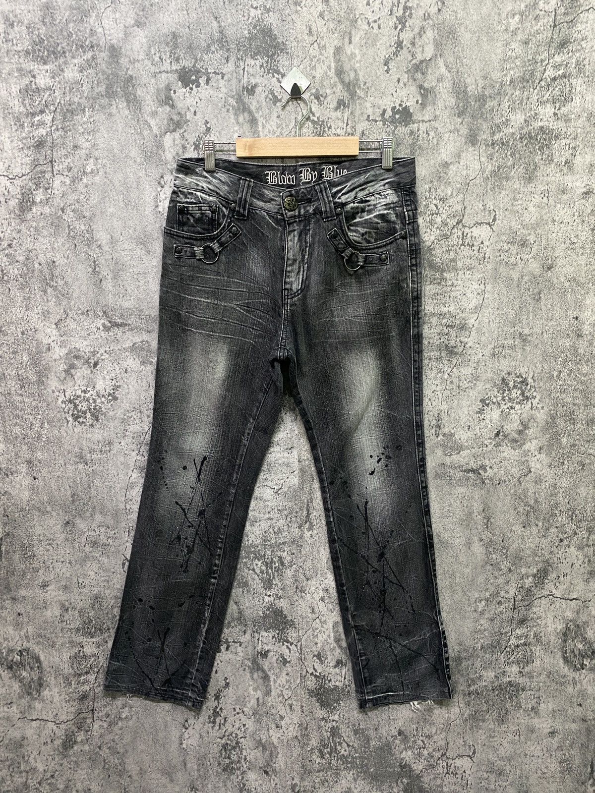 Designer - Japanese Brand BLOW BY BLUE Splash Glitter Bondage Denim - 1