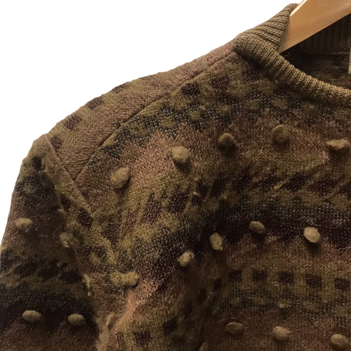 Vintage 80s issey miyake wool knitted crewneck sweater japan - 3