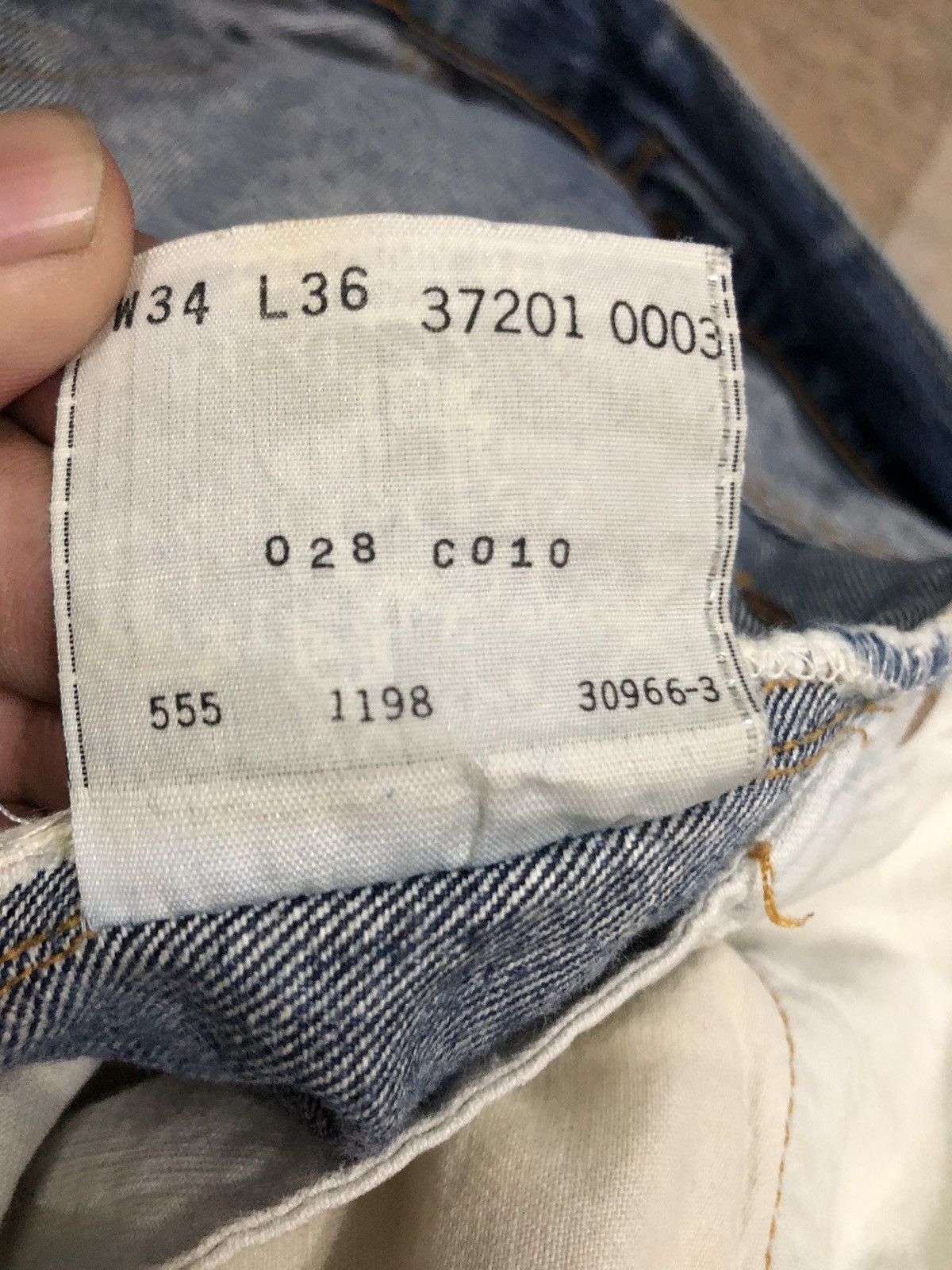 Vintage - Levis 501XXc Big E Selvedge Button 555 Denim - 16