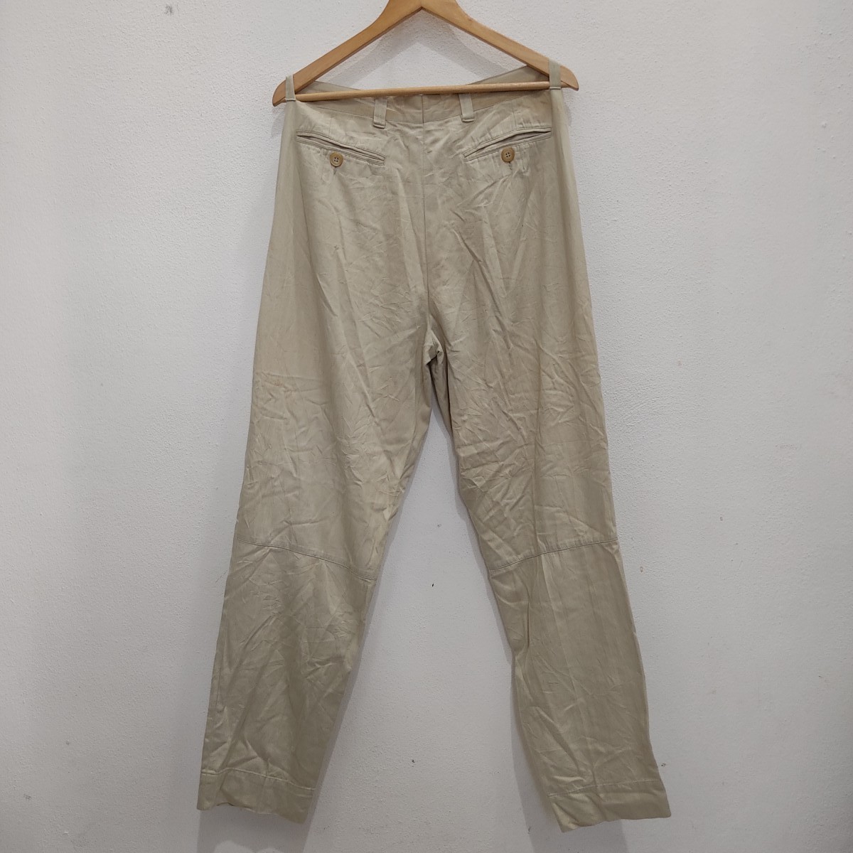 Dries Van Noten Belgium White Beige Casual Office Mens Pant - 2