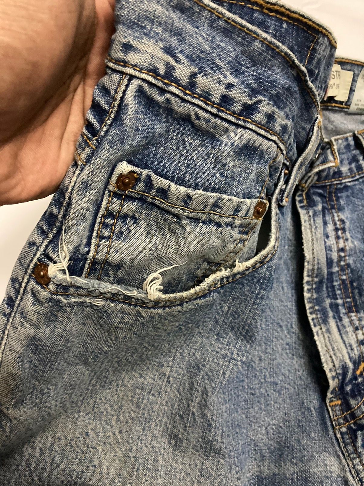 Levis 569 Loose Straight Fit Custom Distressed Jeans - 12