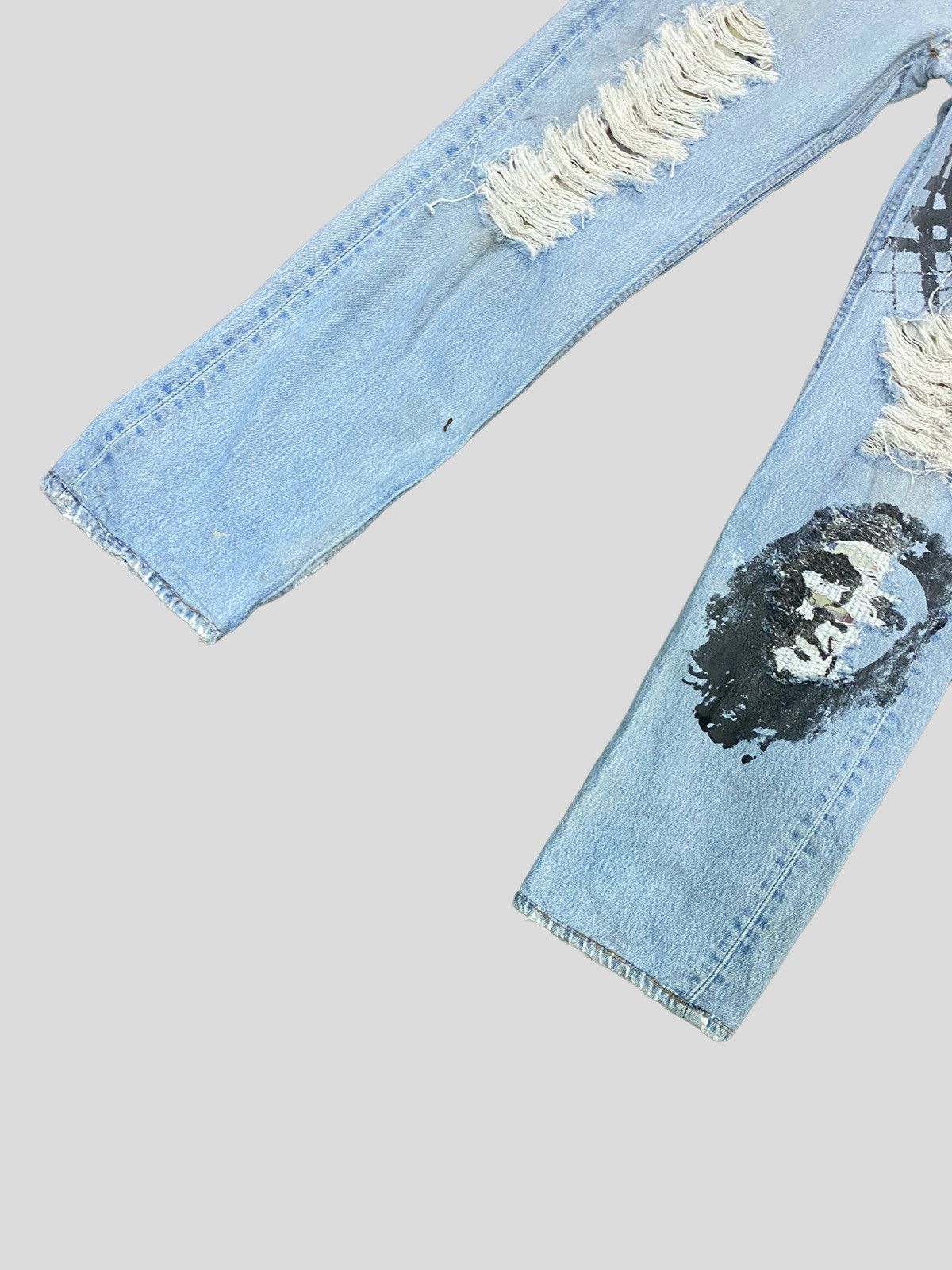 VINTAGE 90s Levi's 501 DISTRESSED CUSTOM CHE QUEVARA DENIM - 9