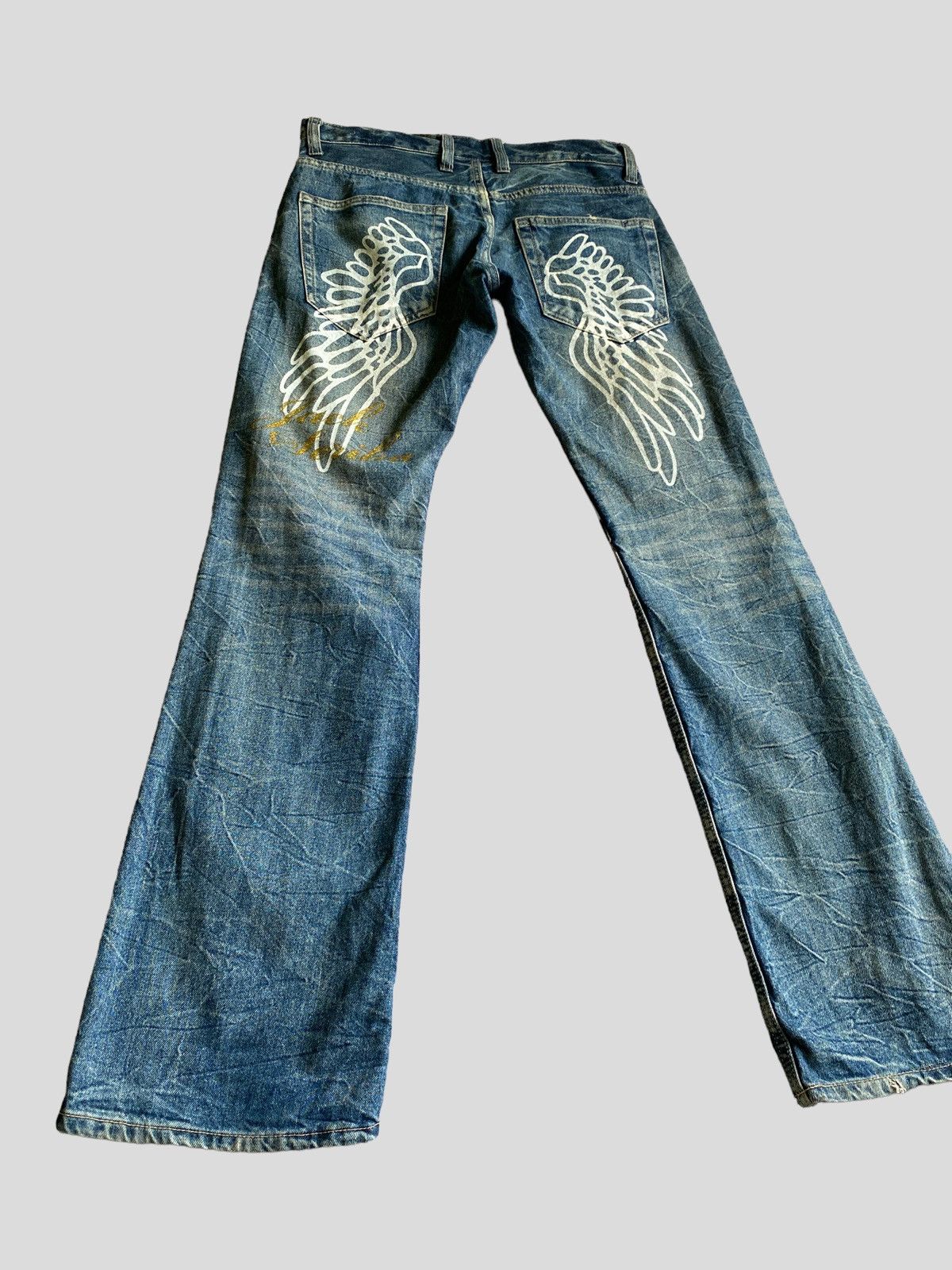 Vintage - Flared JACK SERIKA Wing Printed Low Rise Boot Cut Denim - 1