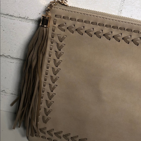 Faux Leather Crossbody Bag with Tassel - 2