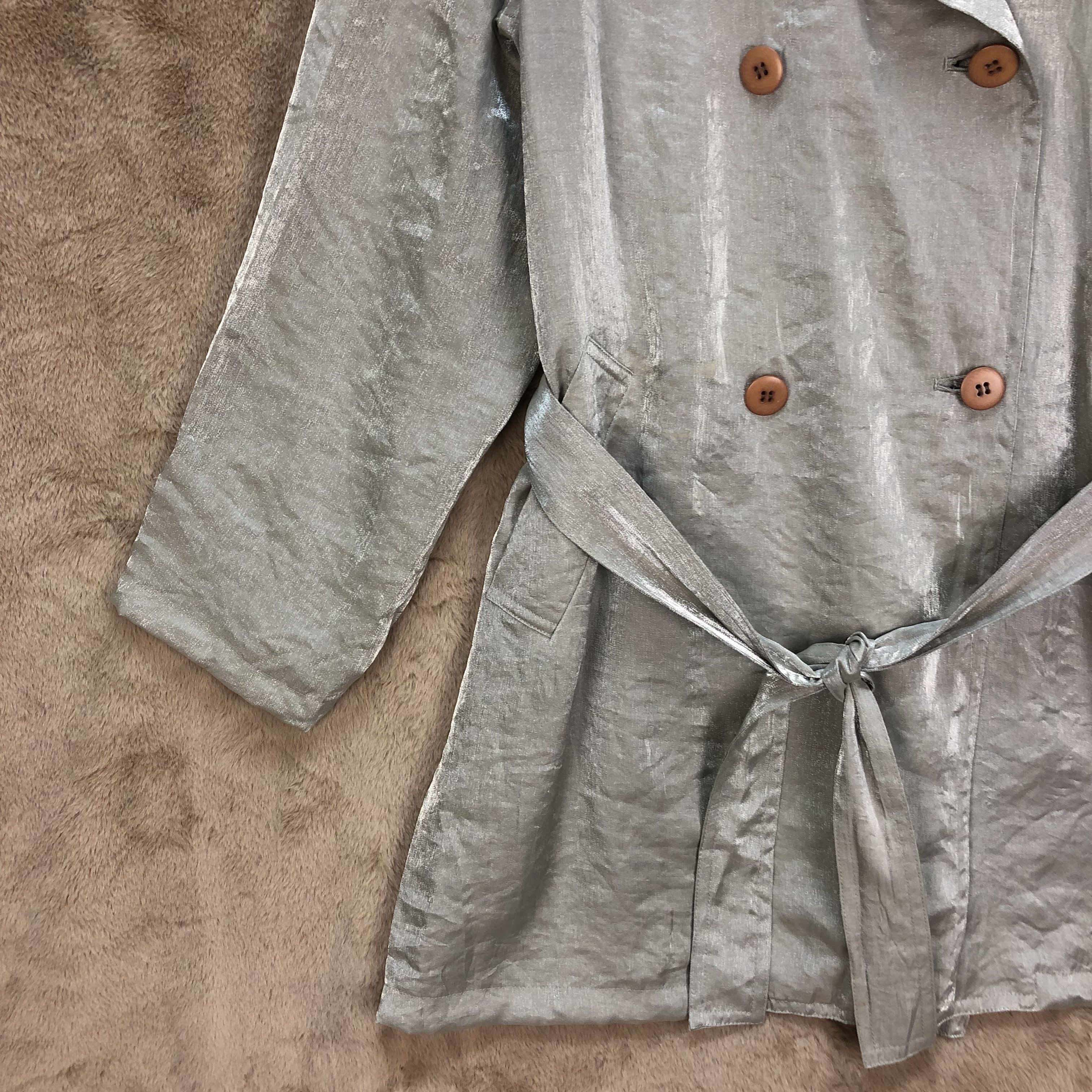 Vintage - BIGI SILVER LIGHT DOUBLE BREASTED TRENCH COAT #6411-65 - 4