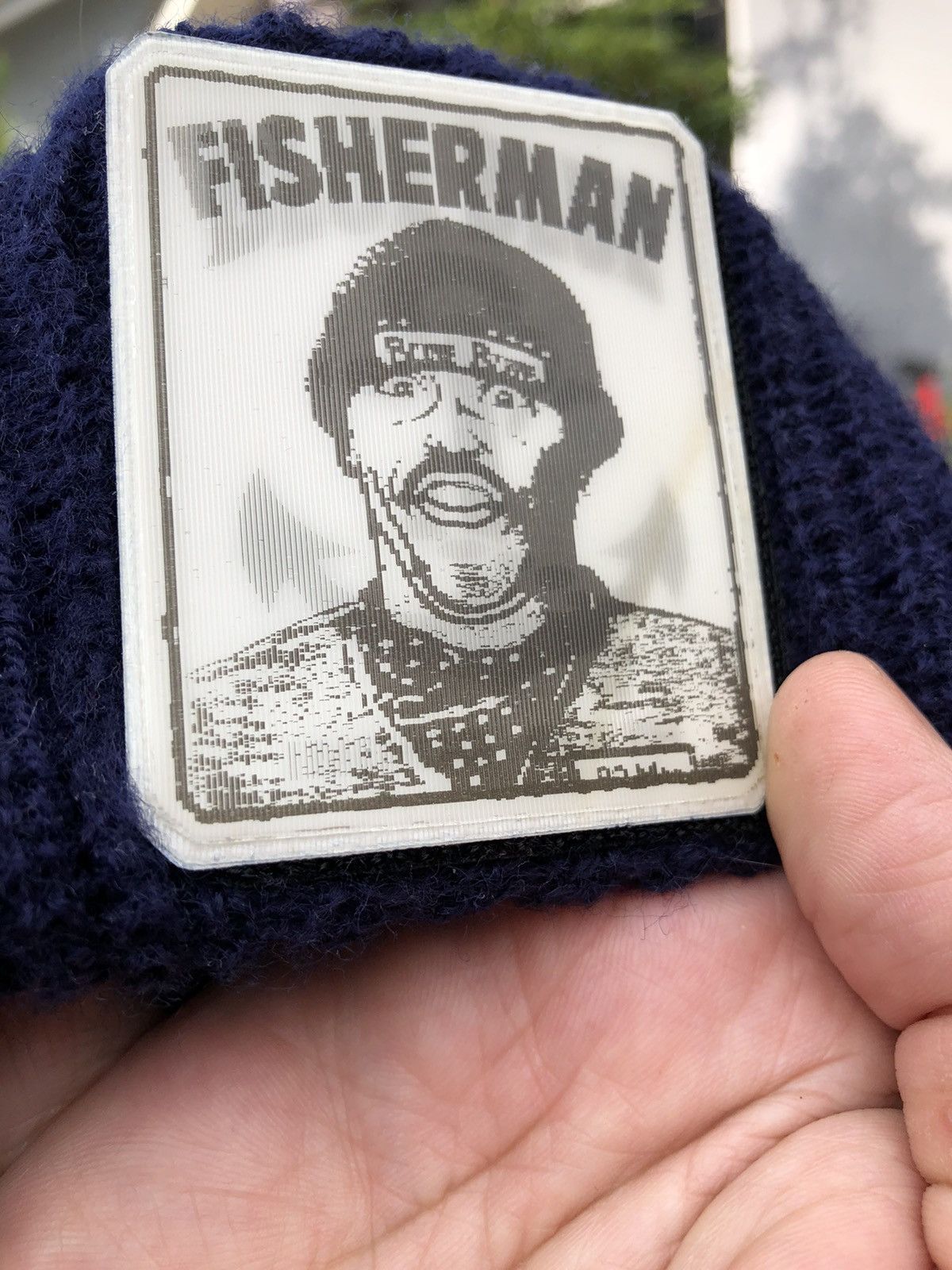 BLUE BLUE INDIGO 3D EMBLEM FISHERMAN WATCHMAN BEANIE - 2