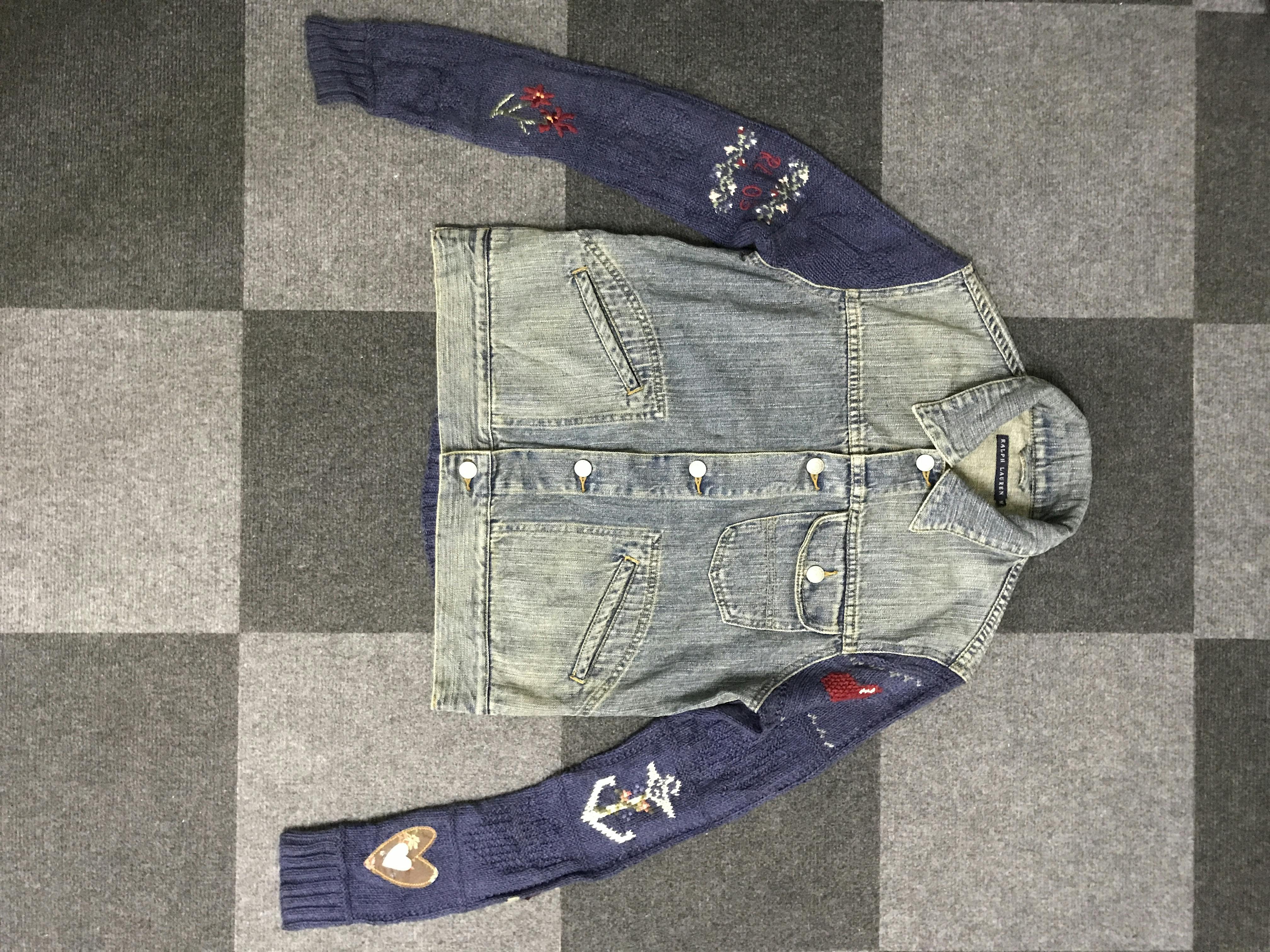 J60 Vintage Rare Archival Ralph Lauren Knit/Jeans Trucker - 1