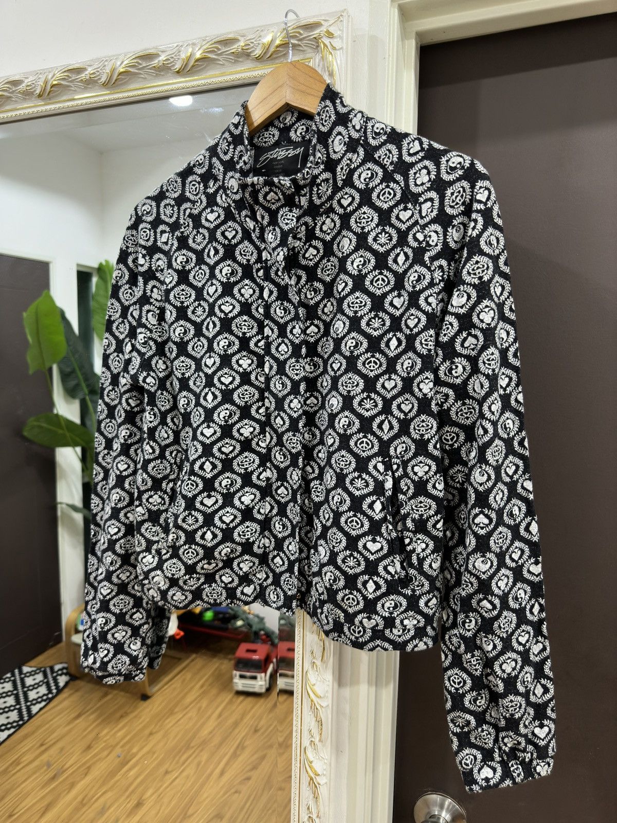 Stüssy Ol Yin Yang Black Jade Towel Zipper Jacket - 10