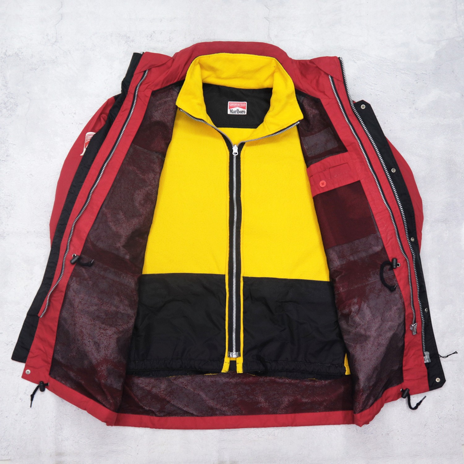 Vintage 90s MARLBORO ADVENTURE TEAM Mini Logo Bomber Parka Windbreaker Hoodie Jacket - 6
